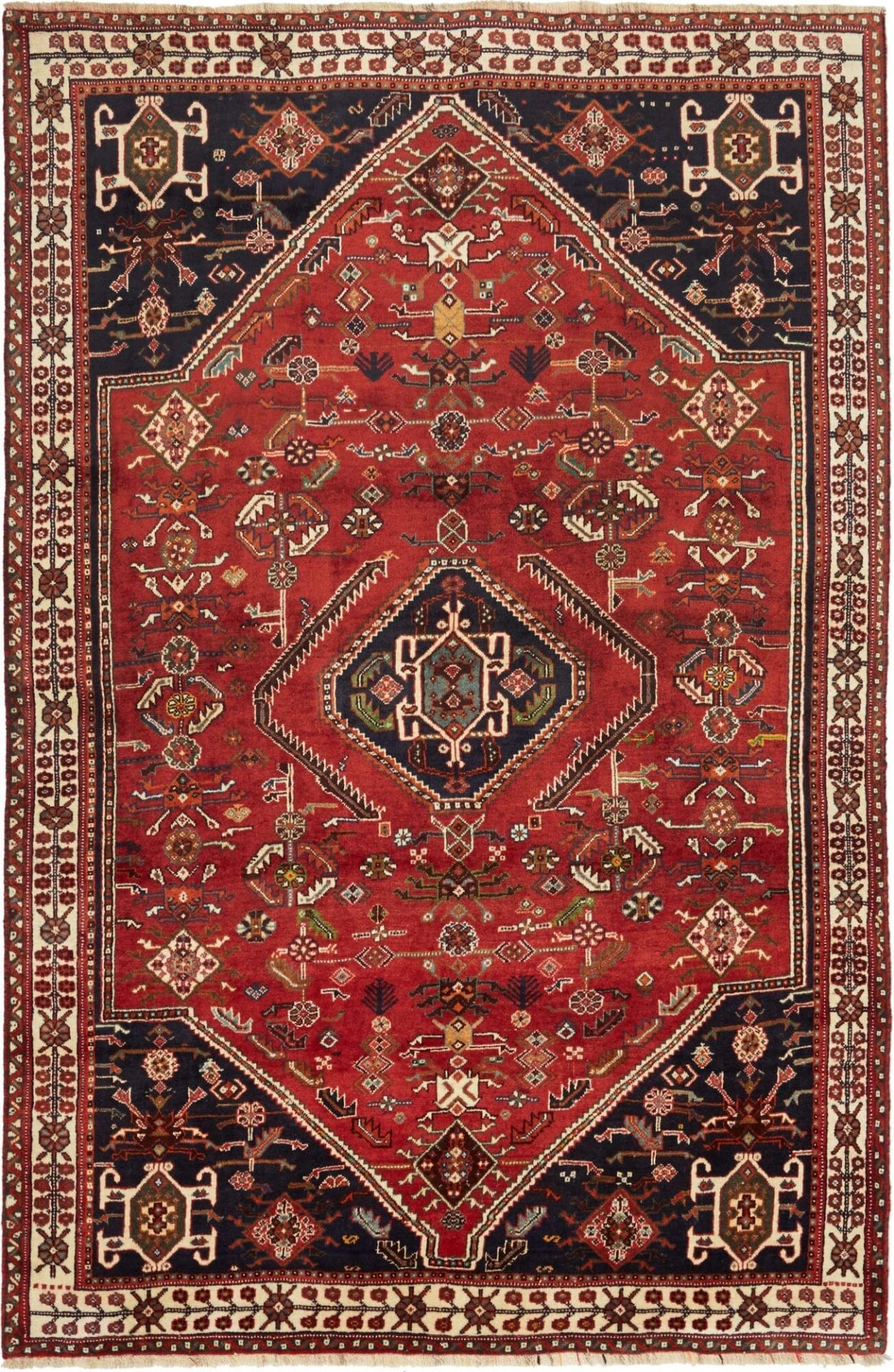 Shiraz Teppich 161 x 246 cm - Wolle, geometrisches Muster, handgeknüpft
