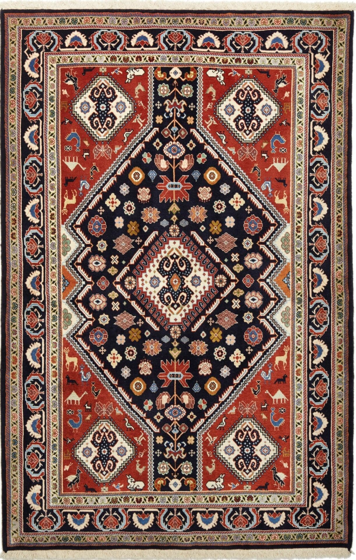 Rizbaft Orientteppich 143 x 215 cm, Schurwolle, handgeknüpft