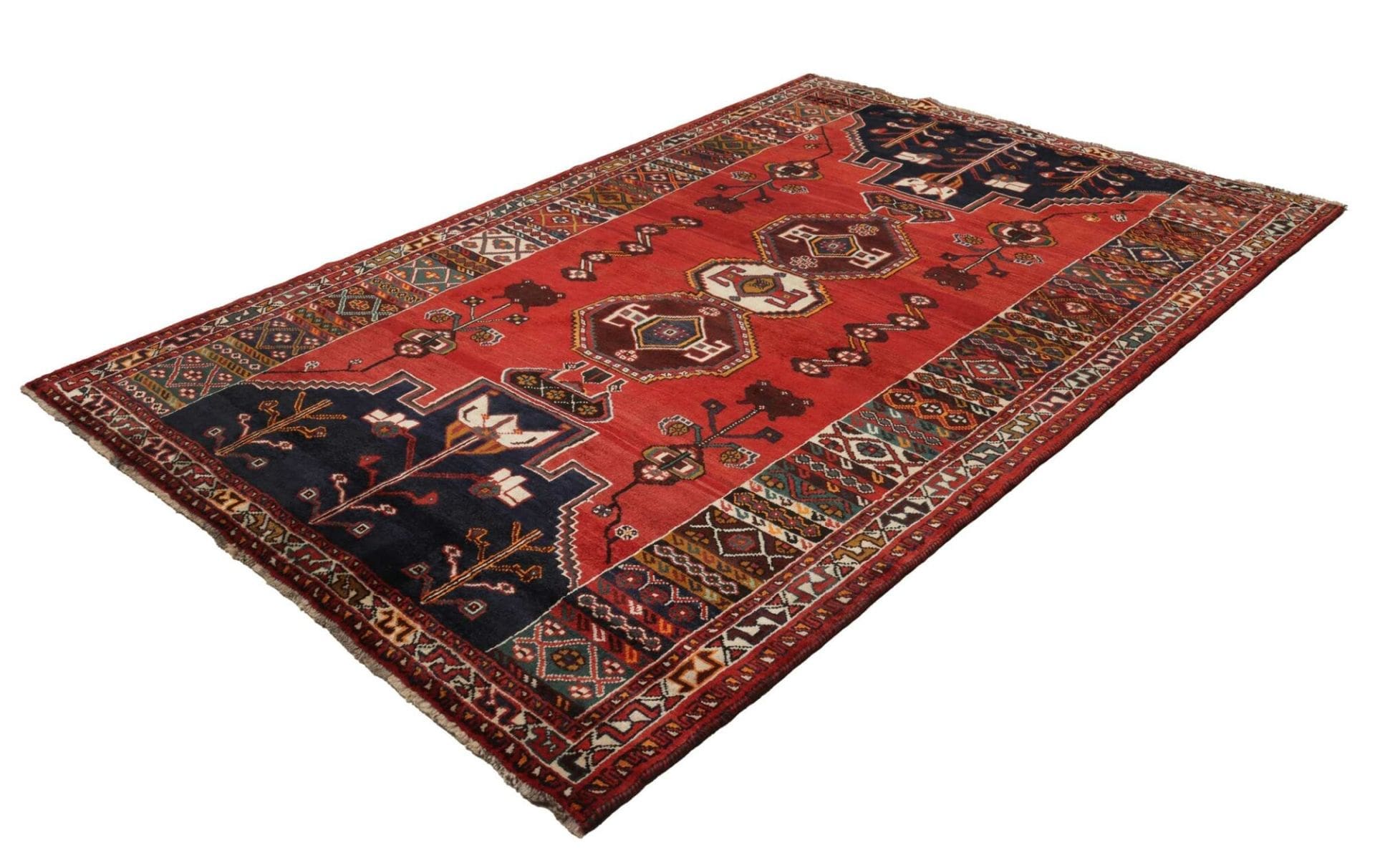 Shiraz Orientteppich 173 x 253 cm - Wolle, geometrische Muster, handgeknüpft