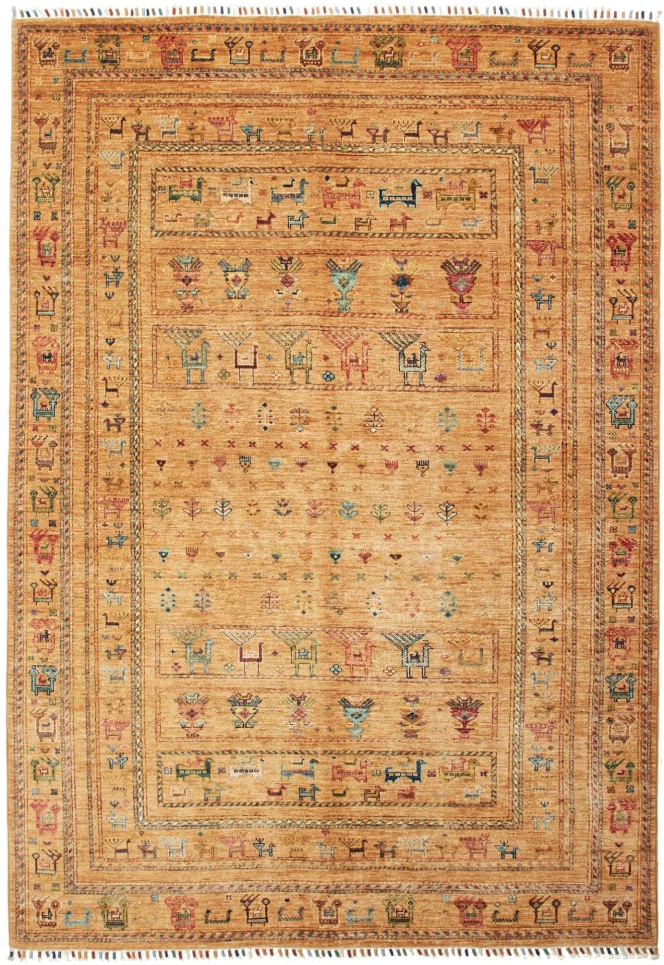 Orientteppich Samarkand 173 x 243 cm handgeknüpft, Schurwolle