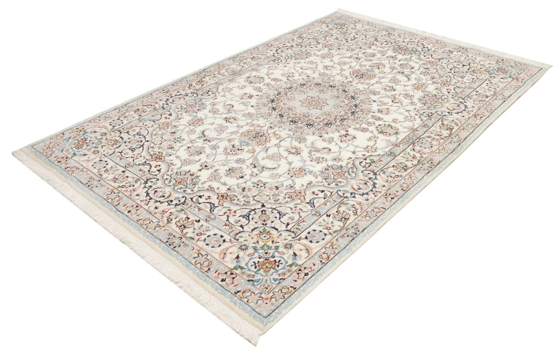 Nain Teppich 160 x 247cm, florales Muster, handgeknüpft, Perserteppich