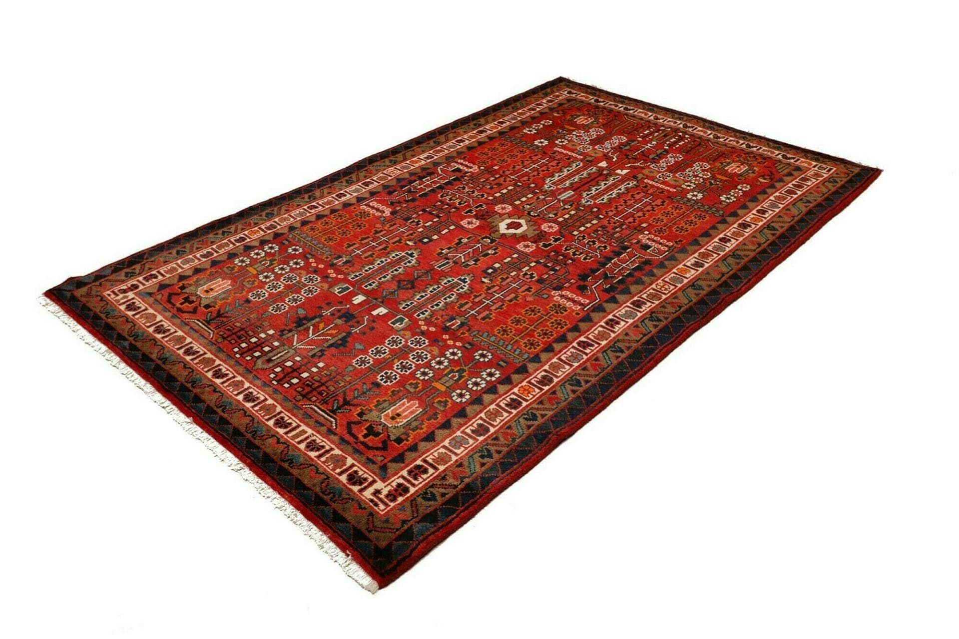 Hamadan Teppich 145 x 228 cm, Herati-Muster, handgeknüpft