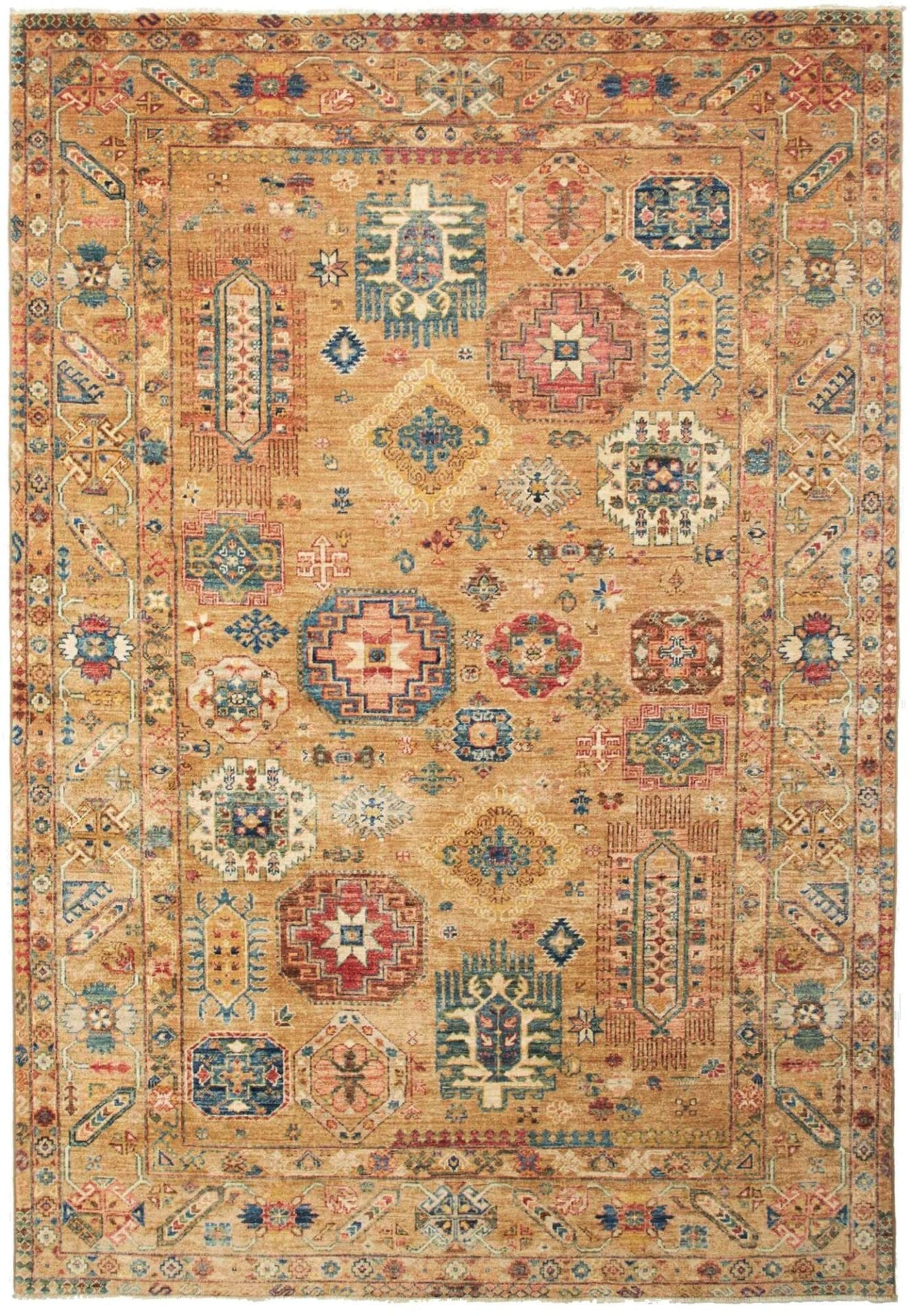 Orientteppich Samarkand 170 x 243 cm, handgeknüpft, Wolle, bunt