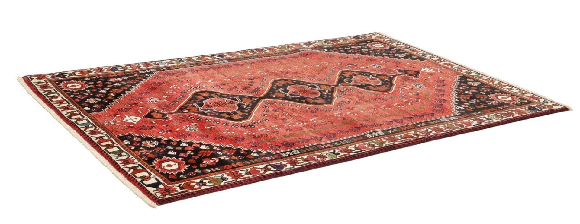 Shiraz Teppich 166 x 253 cm – Handgeknüpft, Wolle, geometrisch