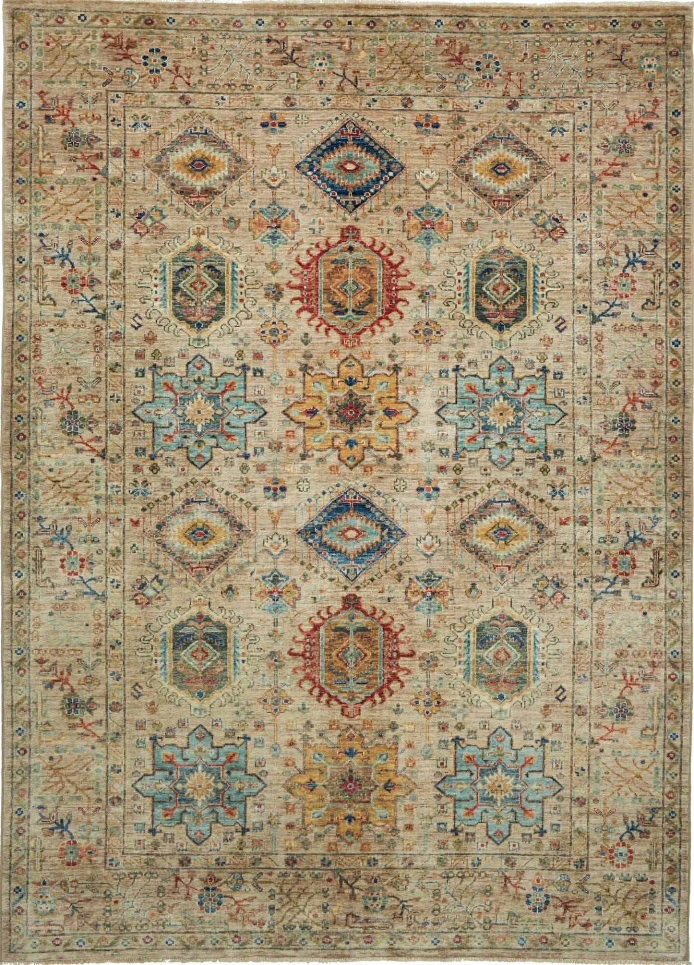 Samarkand Tribal Teppich 172 x 235cm - Handgeknüpft, Wolle, Orientalisch