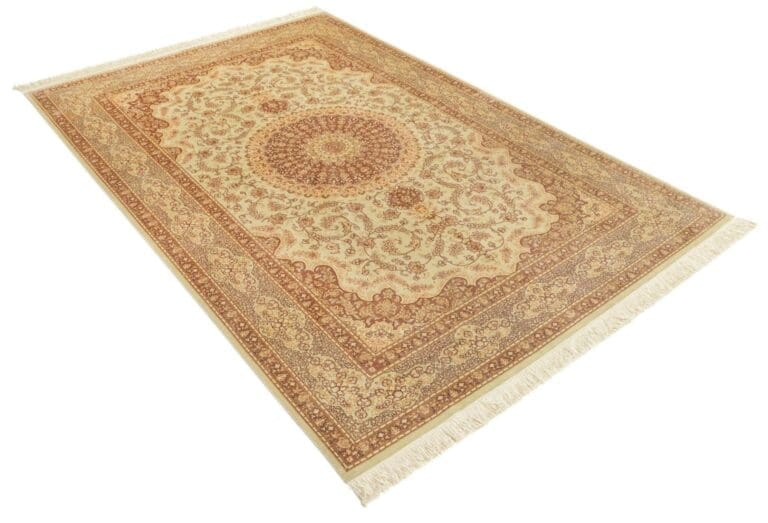 Eleganter Ghom Teppich 163 x 243 cm - Handgeknüpft, Seide, Perserteppich