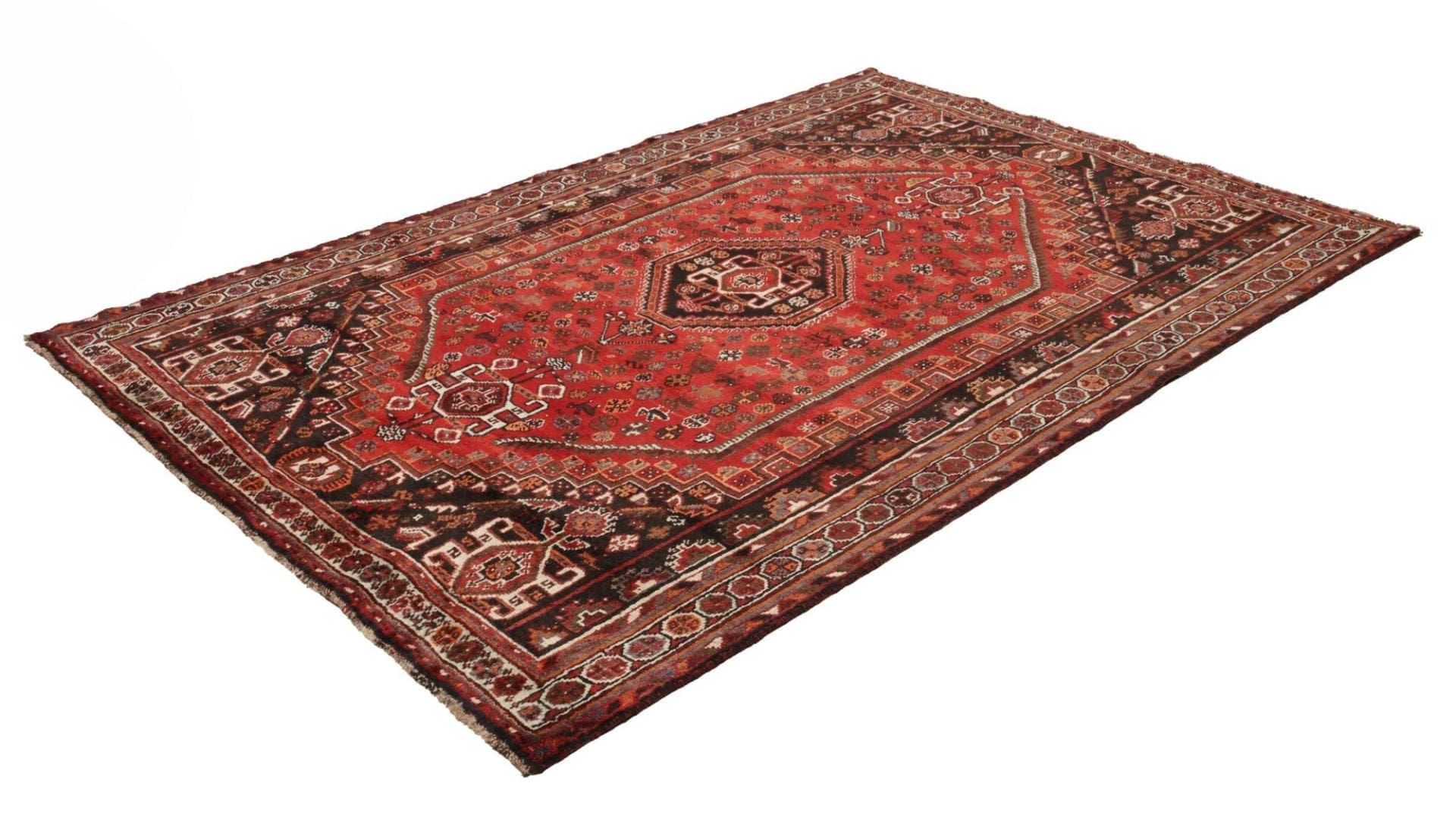 Shiraz Teppich 173 x 250 cm, handgeknüpft, Wolle auf Wolle