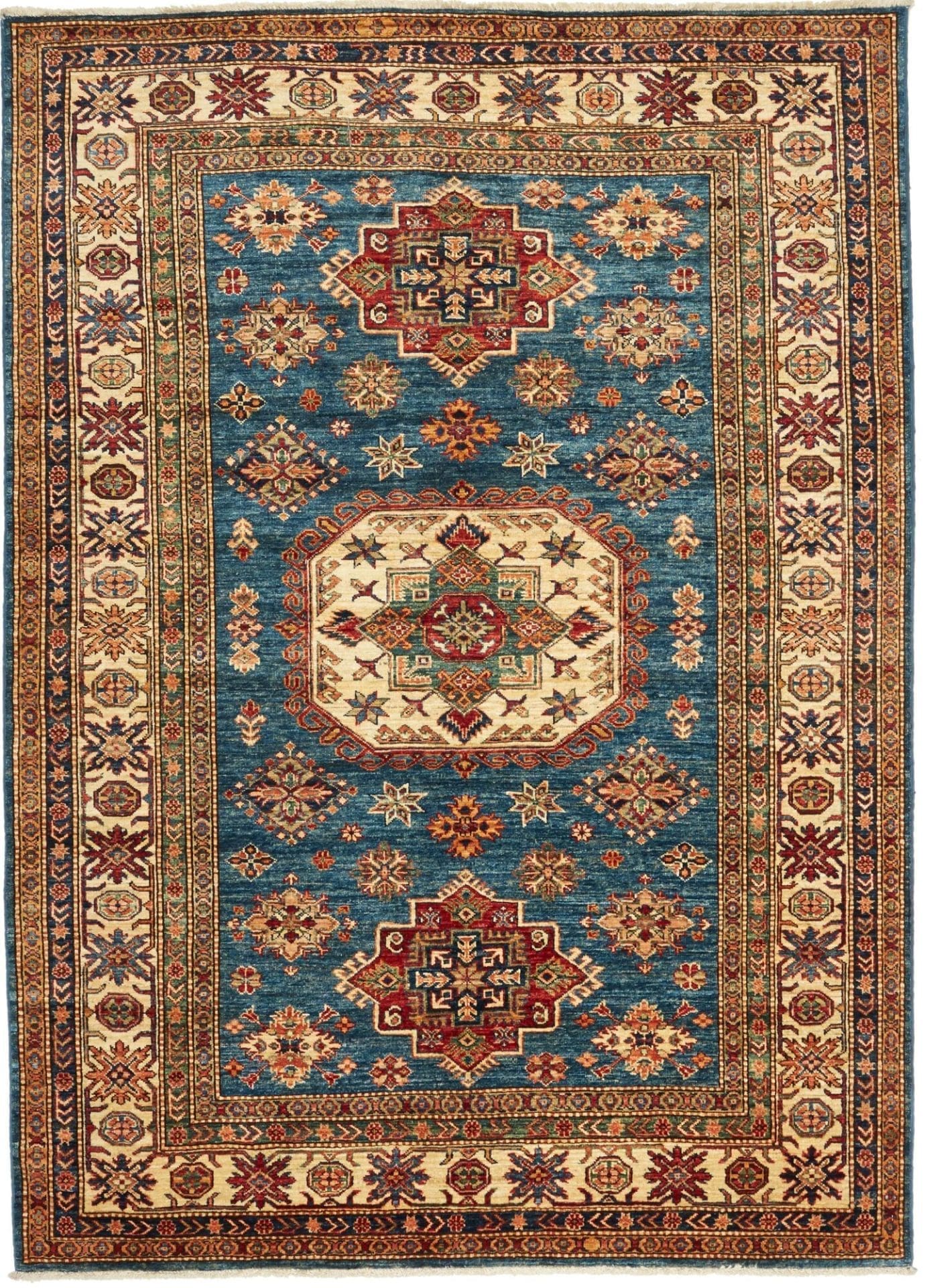 Orientteppich Kazak 175 x 240cm, geometrische Muster, handgeknüpft