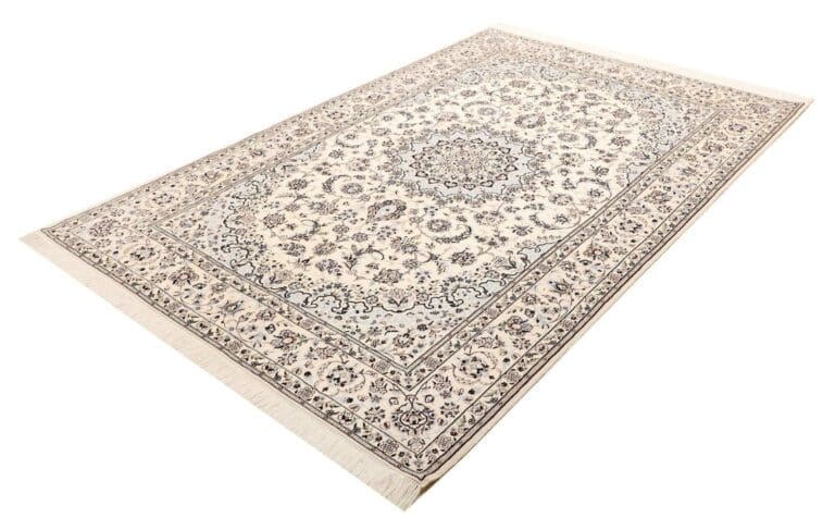 Nain Teppich 163 x 231 cm, florales Muster, handgeknüpft, Perserteppich