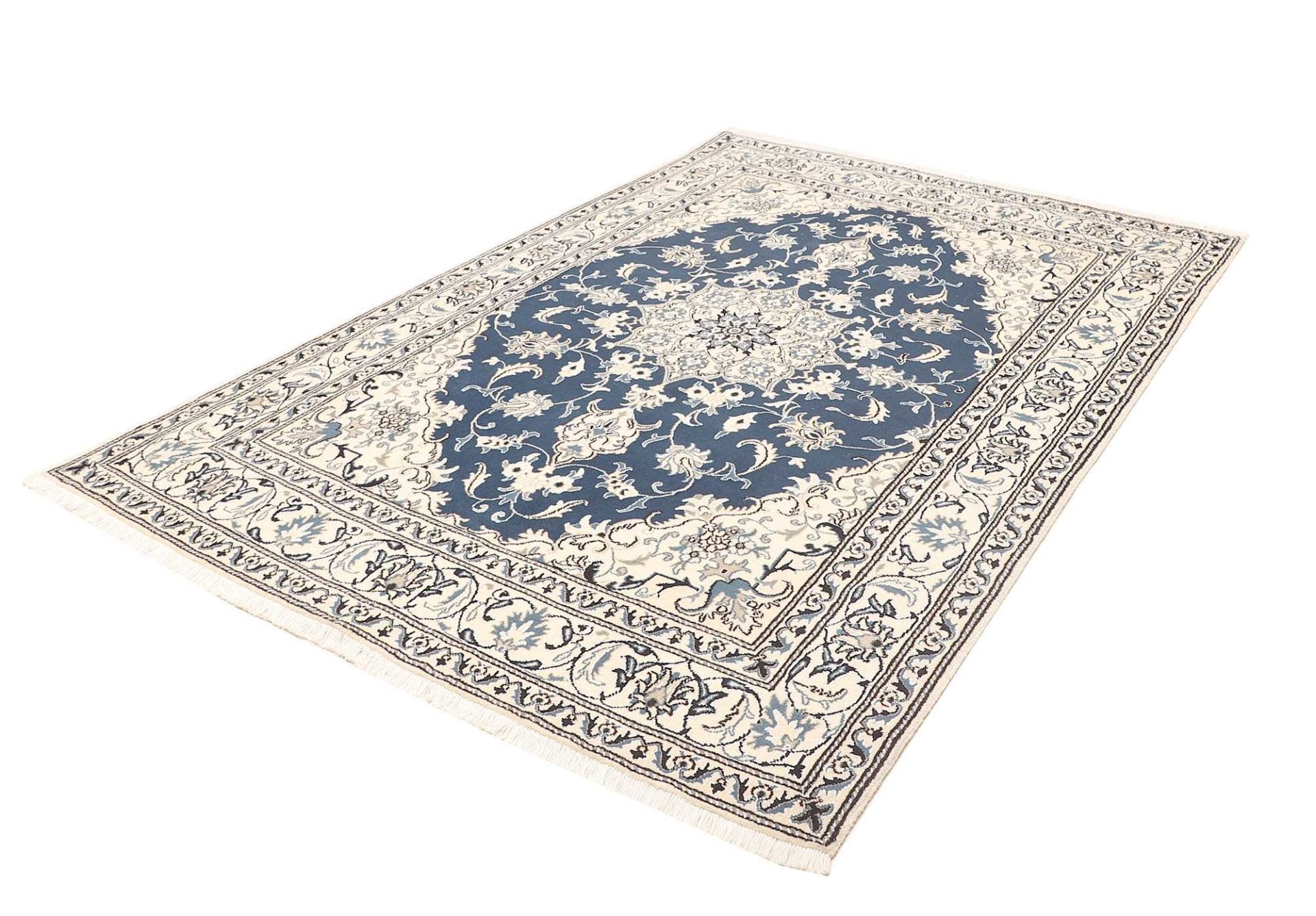 Nain Teppich 171 x 240cm, florale Muster, Schurwolle, handgeknüpft