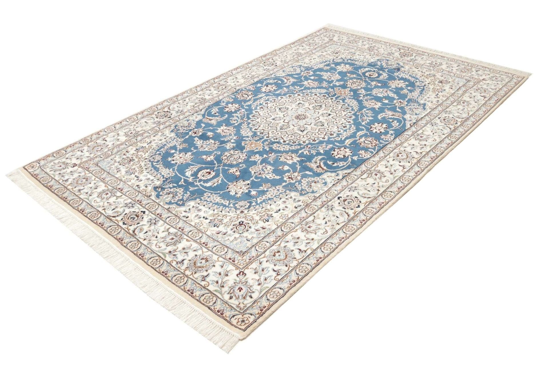 Nain Teppich 158 x 247cm, florales Design, handgeknüpft, Perserteppich
