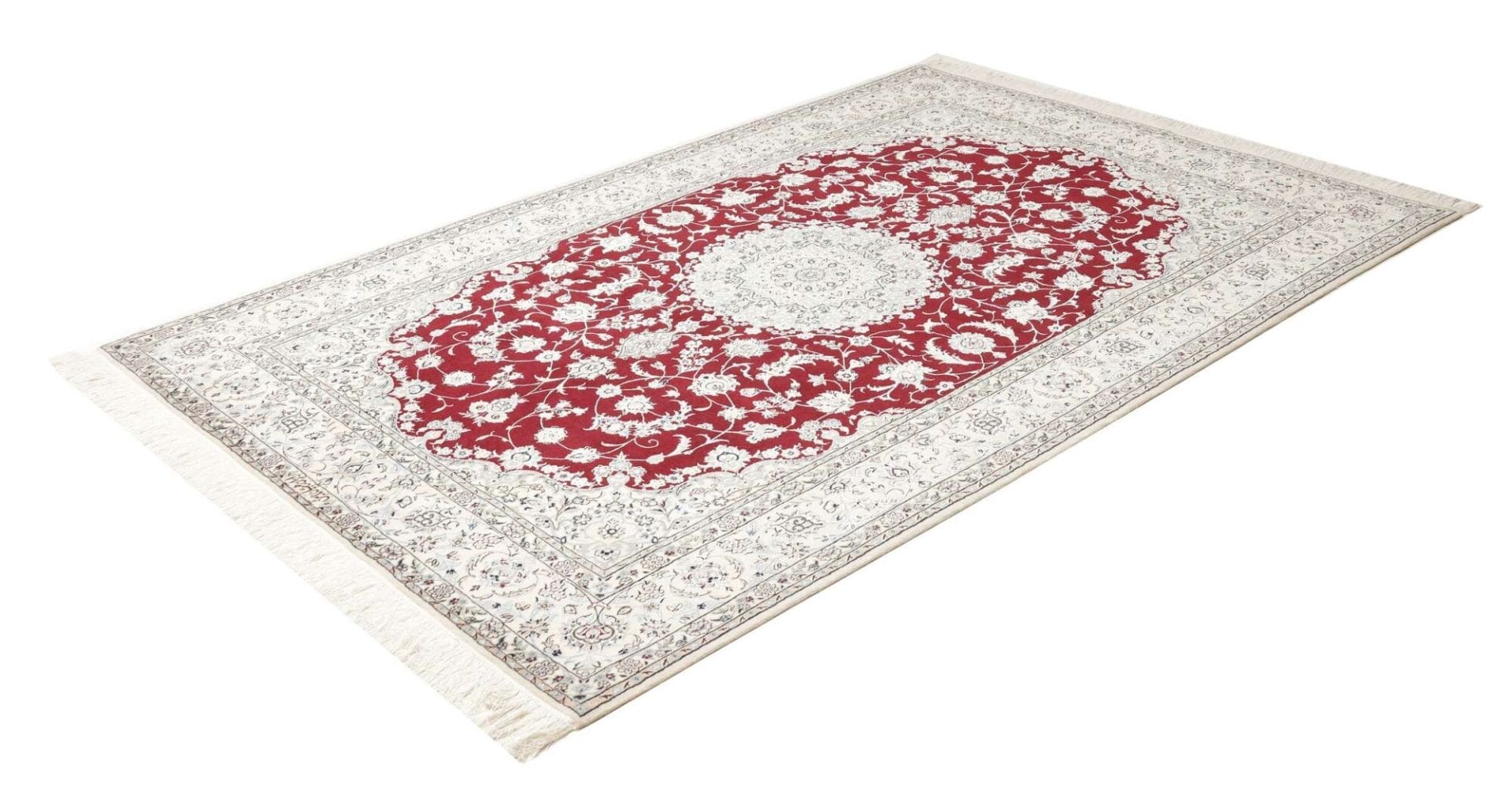 Nain Teppich 153 x 230cm, florales Muster, handgeknüpft, Perserteppich