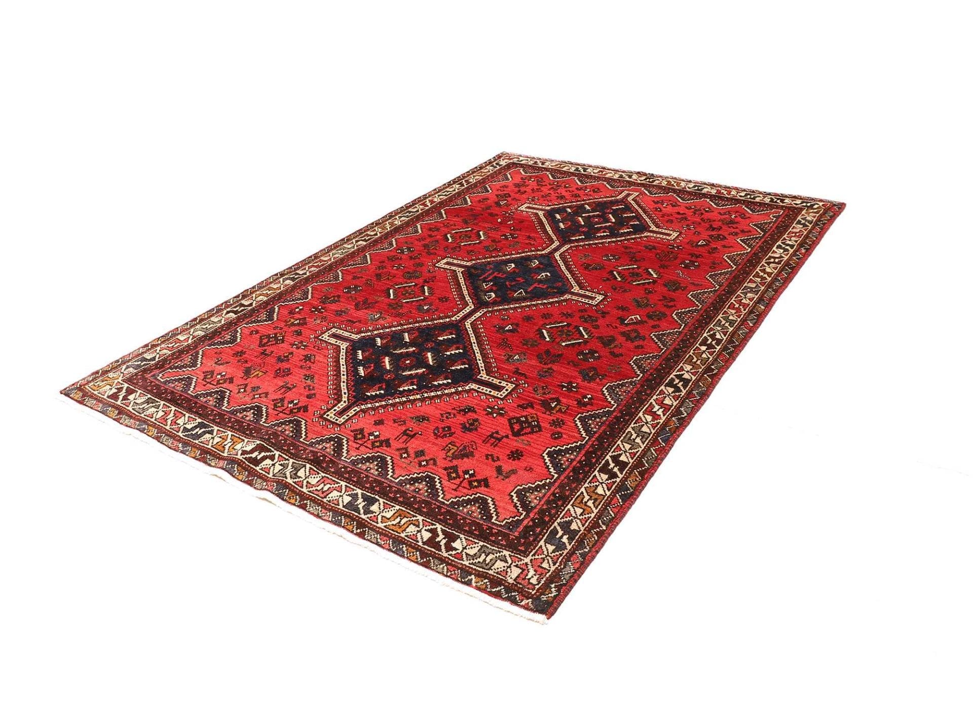 Shiraz Teppich 173 x 248 cm, Handgeknüpft aus Schurwolle, Perserteppich