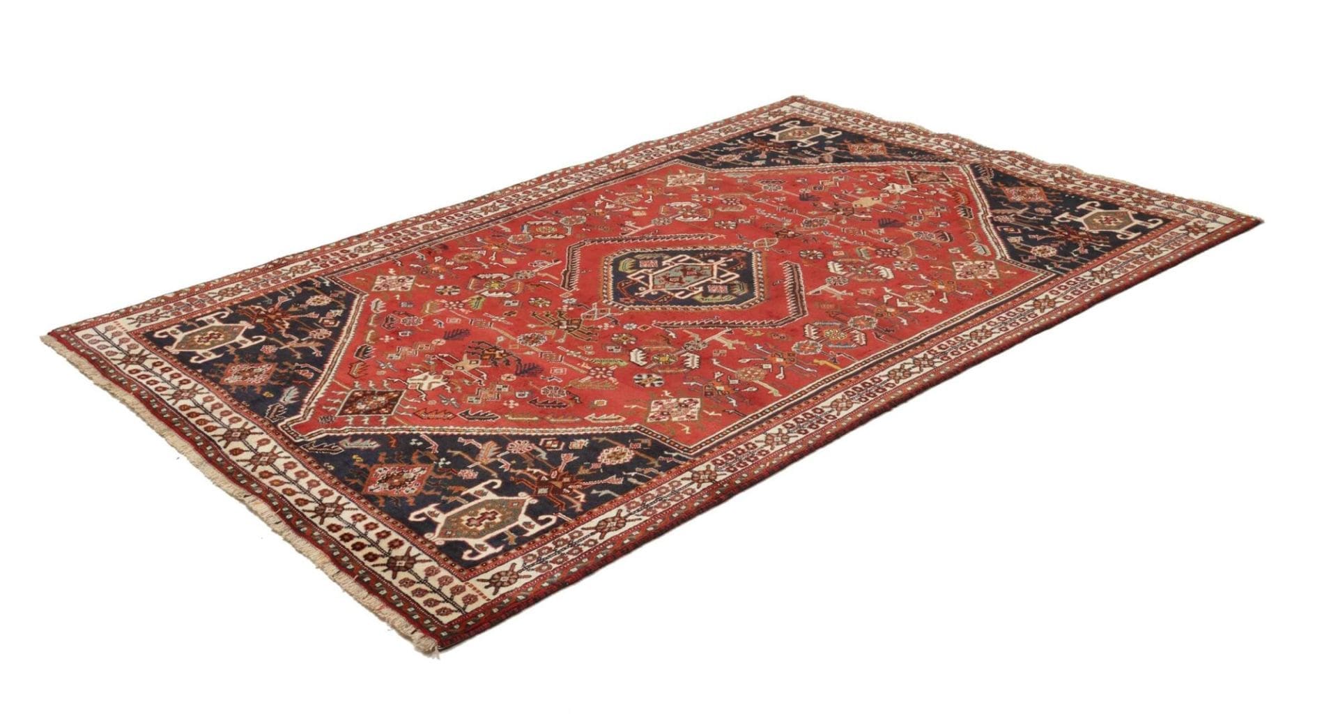Shiraz Teppich 161 x 246 cm - Wolle, geometrisches Muster, handgeknüpft