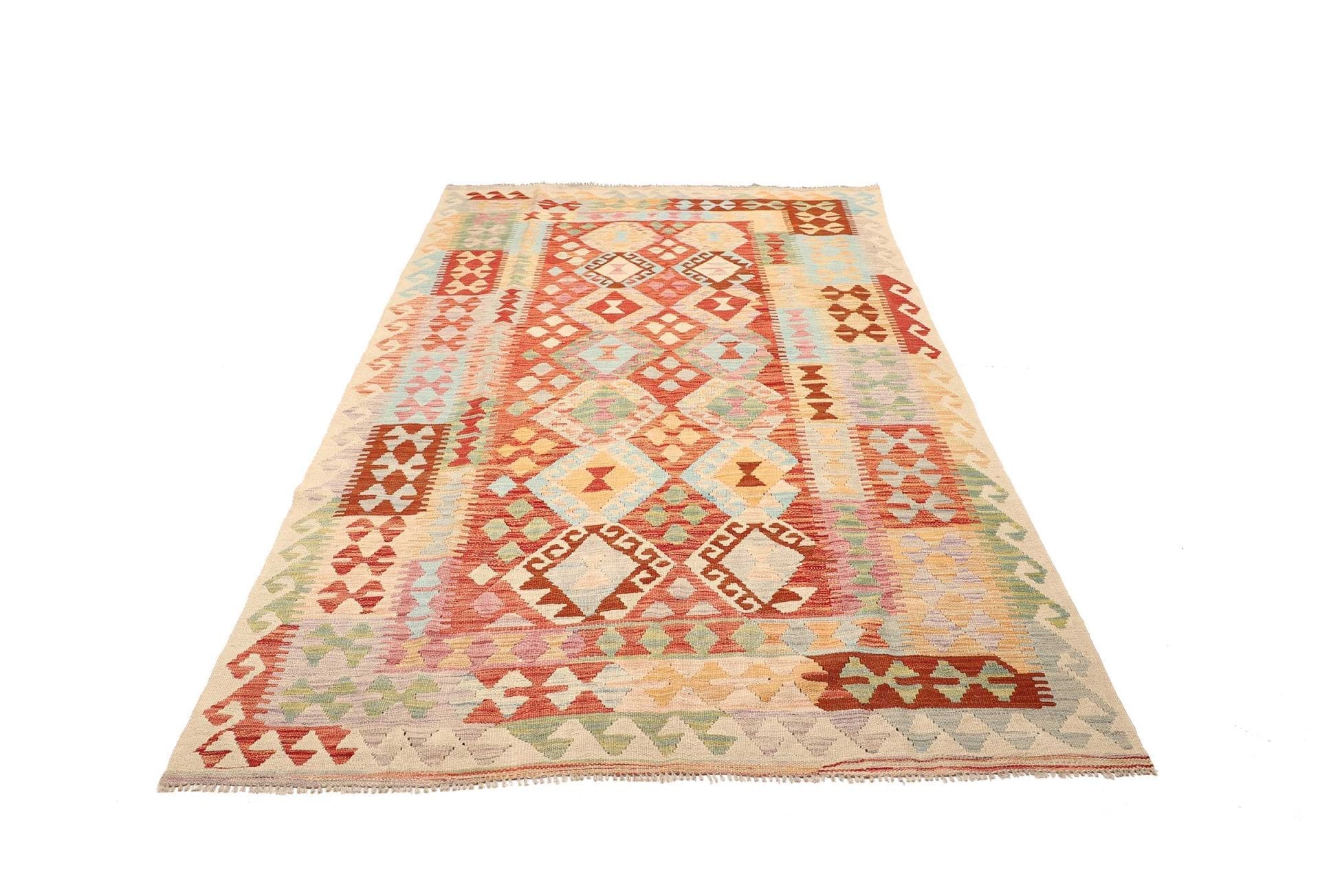 Handgewebter Kelim 165 x 250cm aus Schurwolle, rustikales Design
