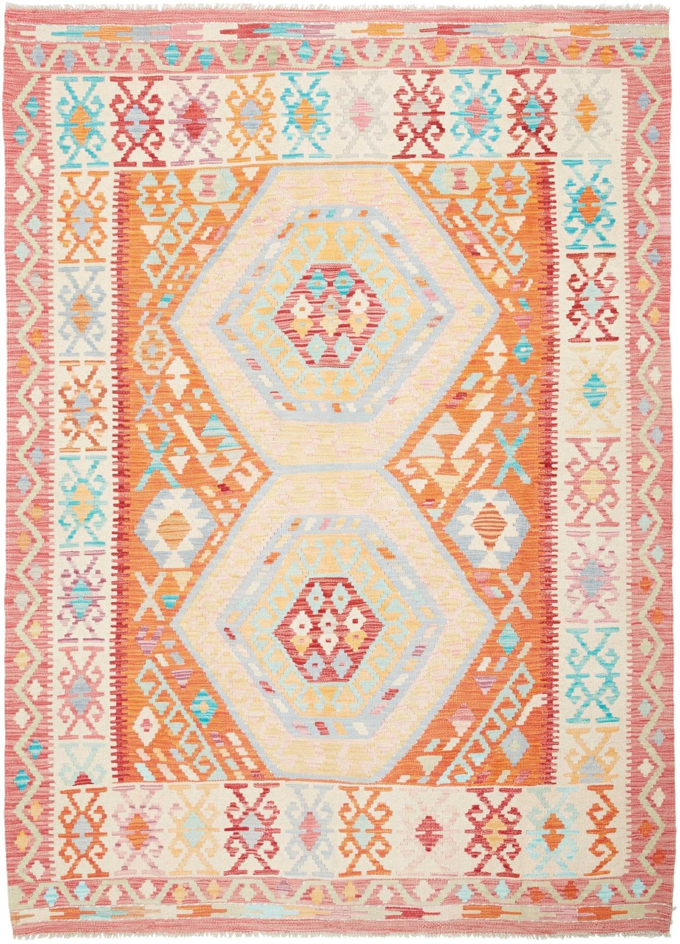 Orientteppich Kelim 161 x 215 cm aus Schurwolle, handgewebt
