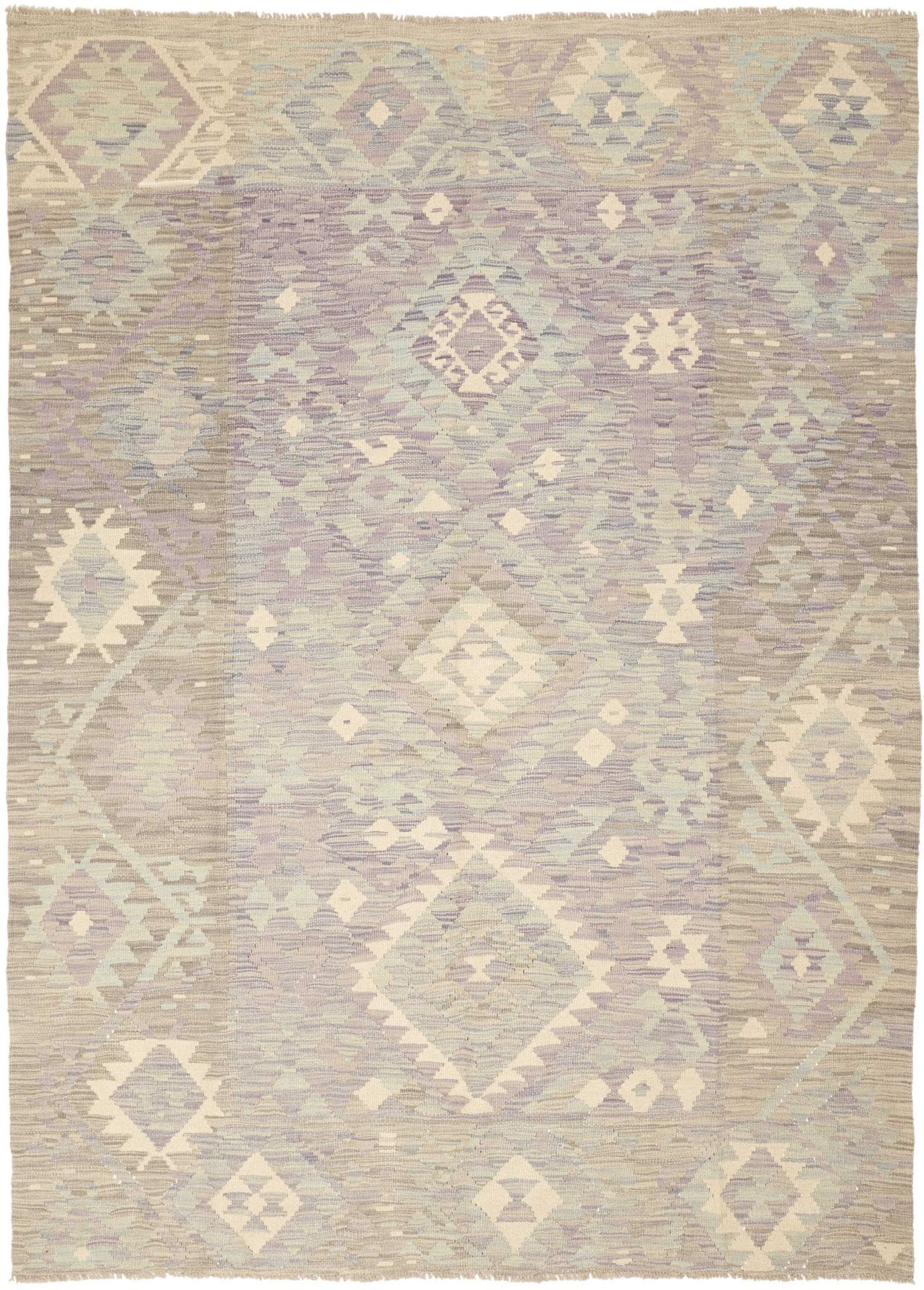 Kelim Teppich 175 x 243 cm, handgewebt, rustikales Design