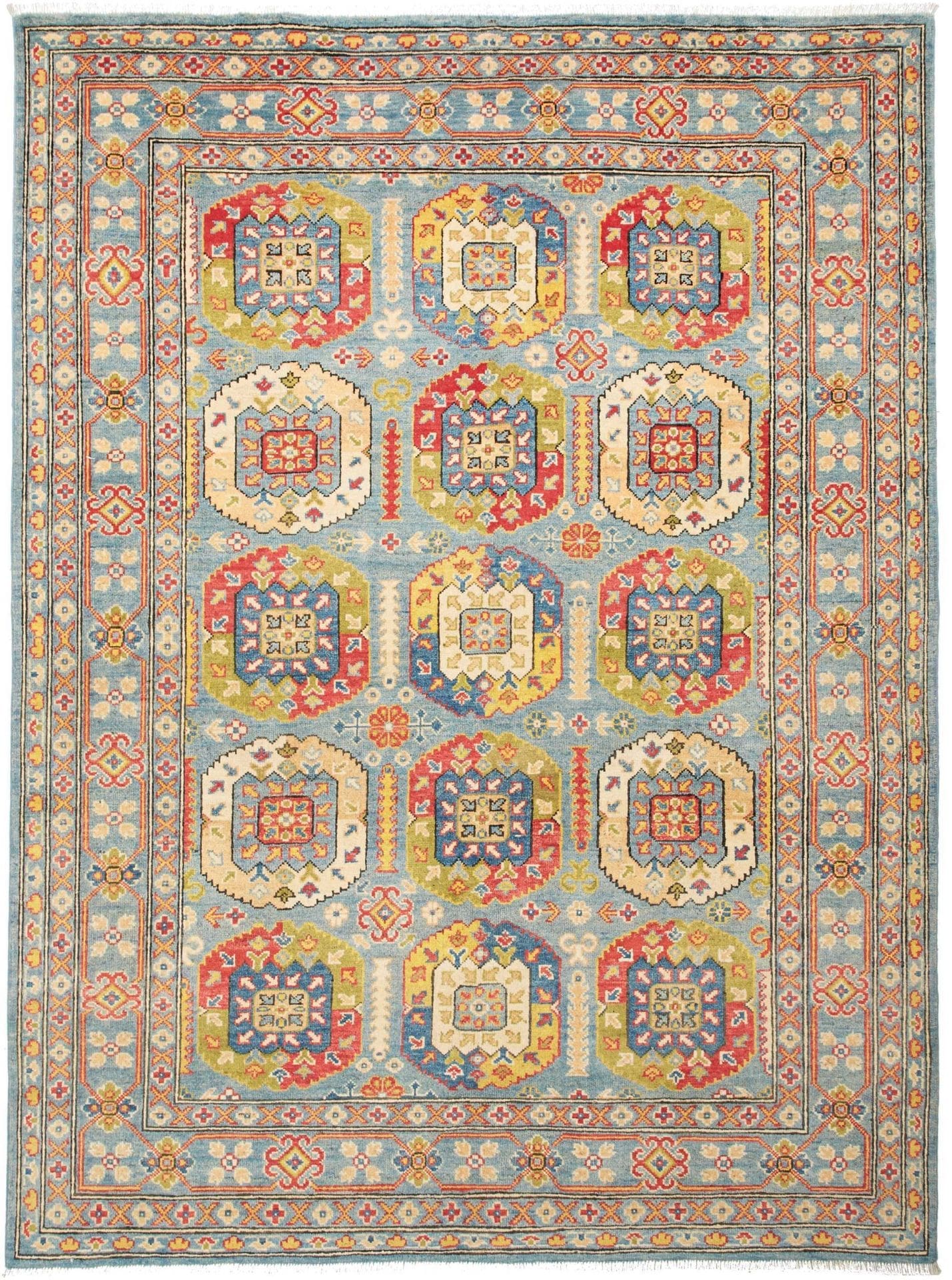 Ziegler Teppich 176 x 233cm, handgeknüpft, aus Schurwolle, Orientteppich