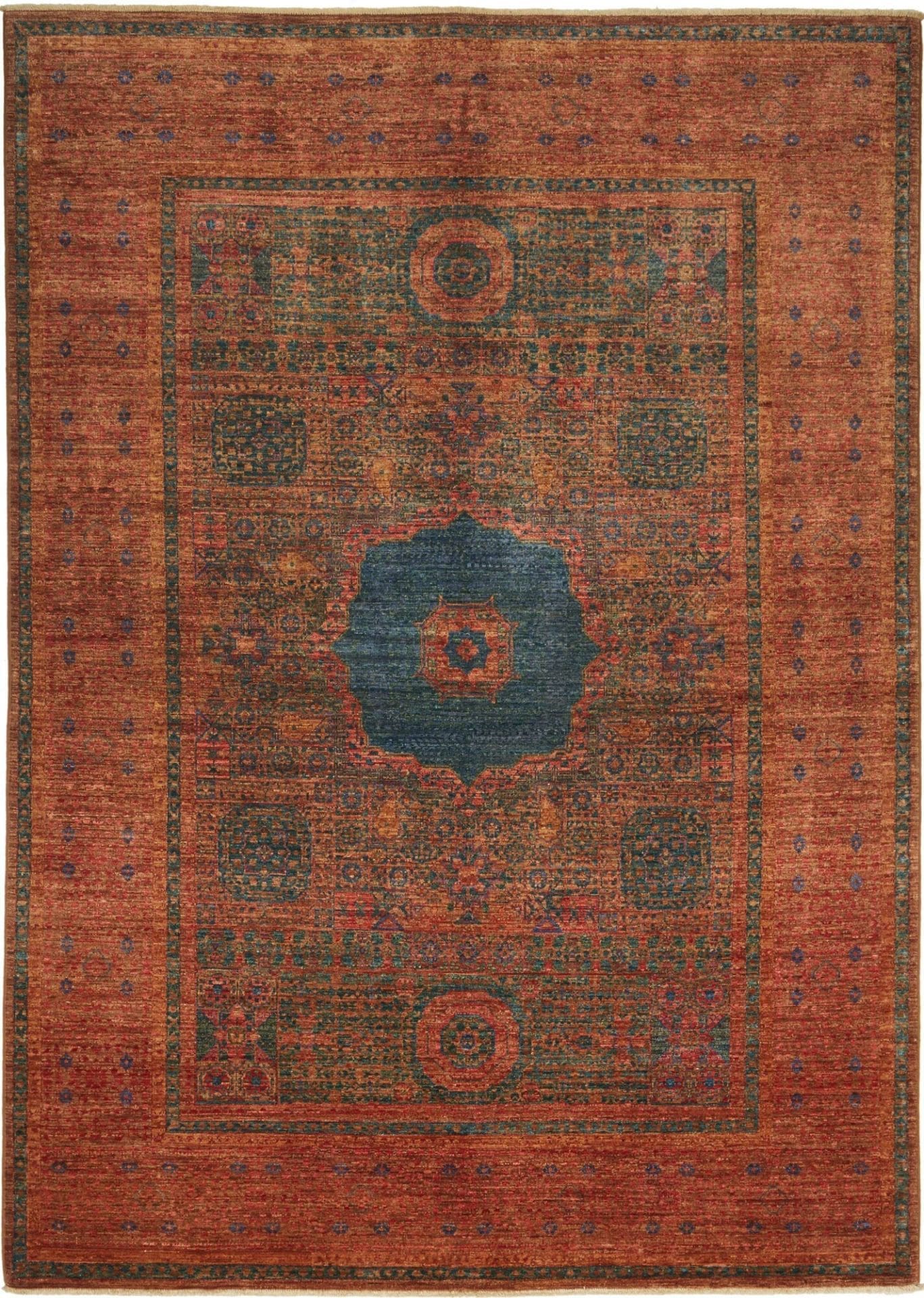 Mamluk Orientteppich 176 x 244 cm, handgeknüpft, Schurwolle