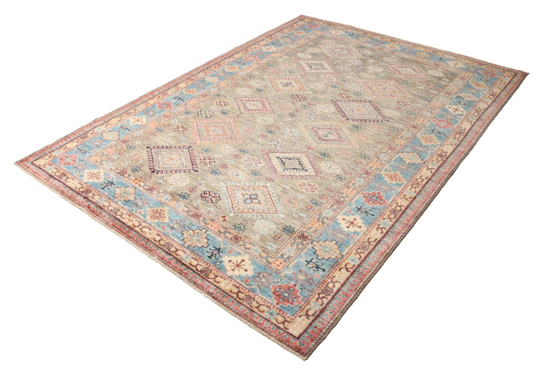 Kazak Teppich 171 x 237 cm, geometrisches Muster, handgeknüpft