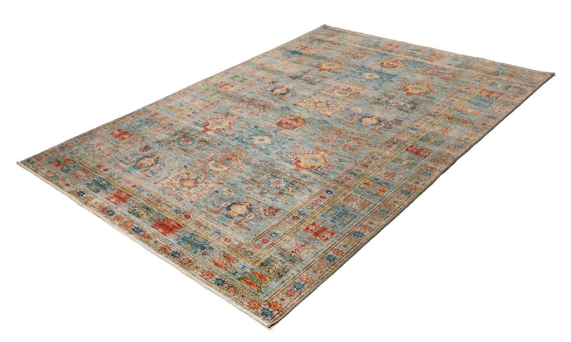 Kazak Teppich 171 x 240 cm, geometrisches Muster, handgeknüpft