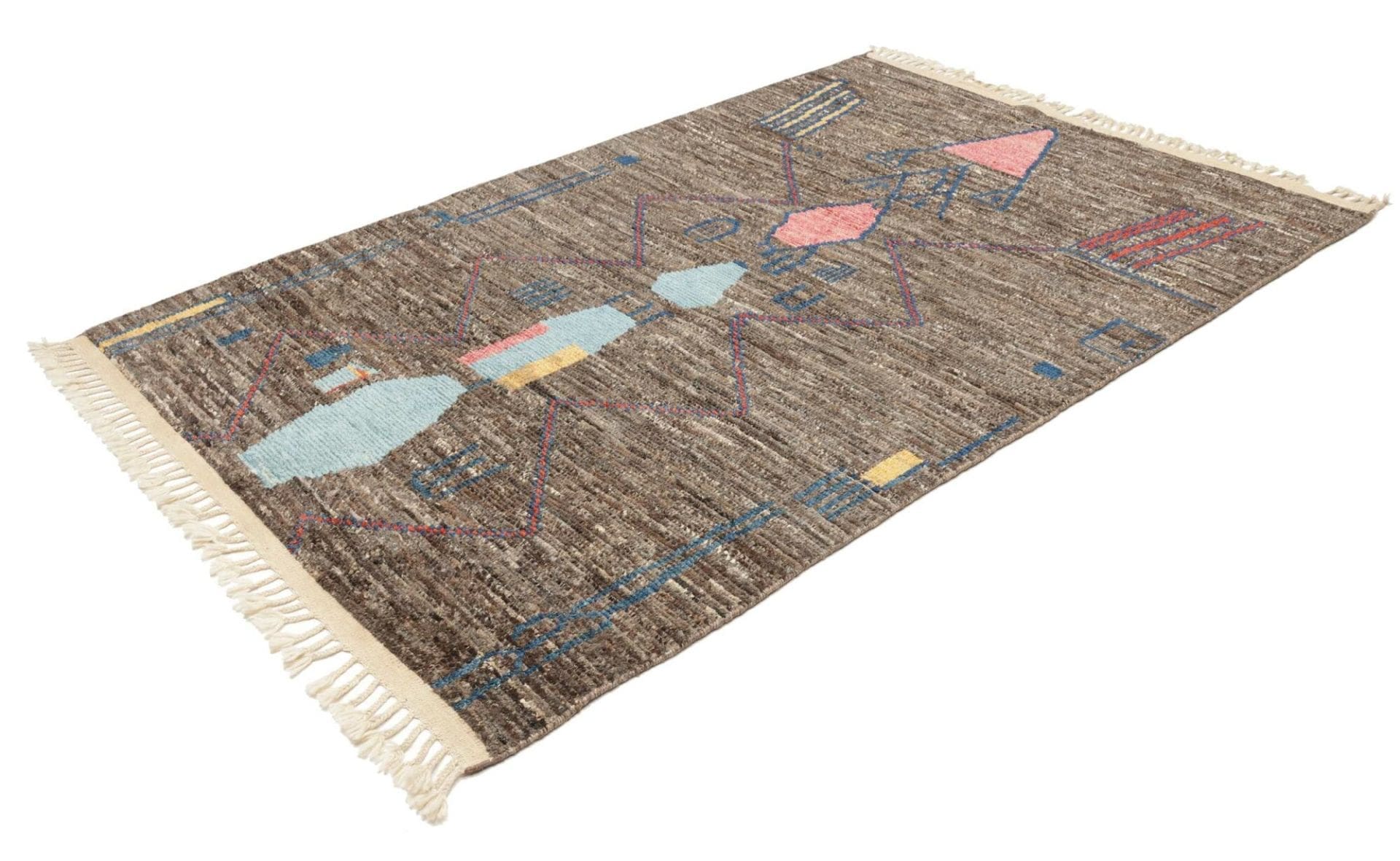Handgeknüpfter Berber Teppich 170 x 250cm aus Schurwolle, Orientteppich