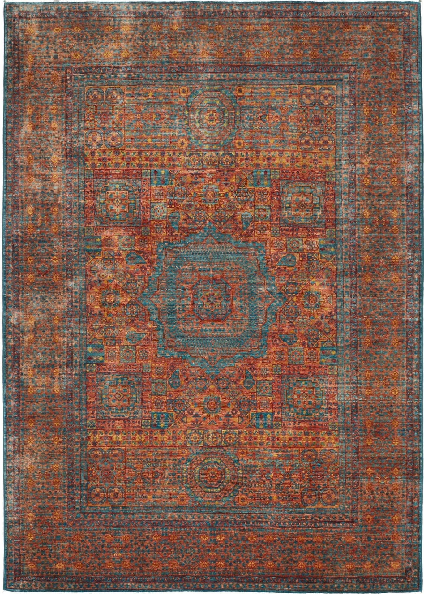 Mamluk Orientteppich 173 x 240cm, handgeknüpft, Seide, Wolle