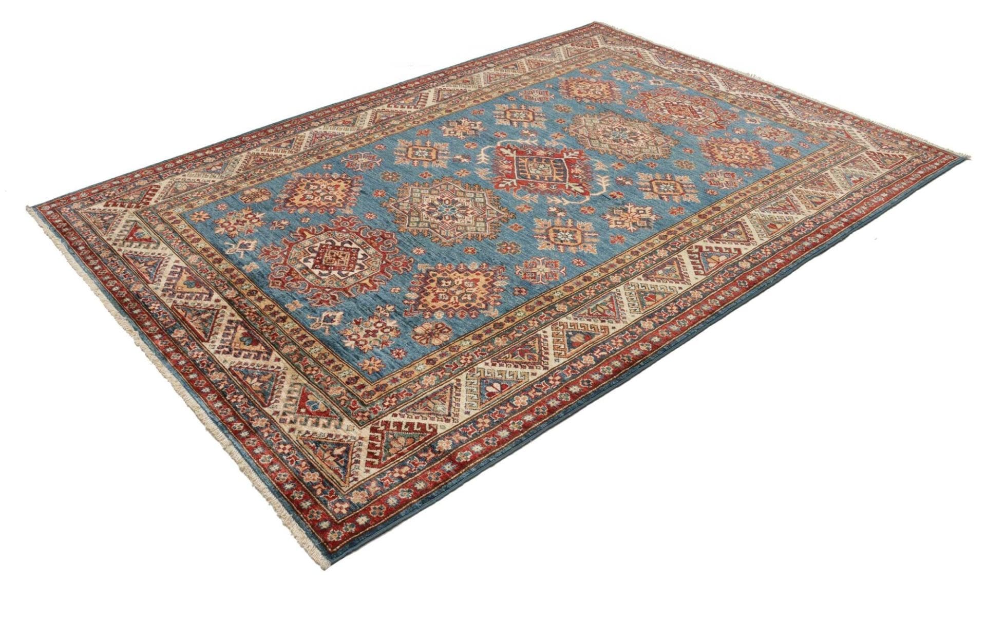 Kazak Teppich 173 x 240cm, handgeknüpft, geometrische Muster