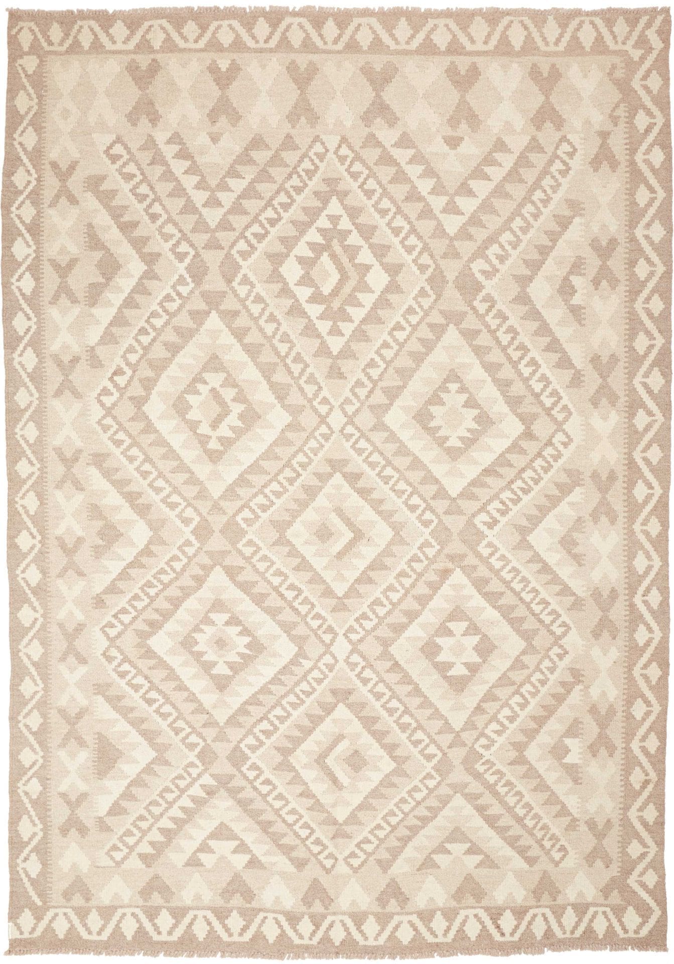 Kelim Teppich 176 x 245 cm aus Schurwolle, handgewebt, rustikal