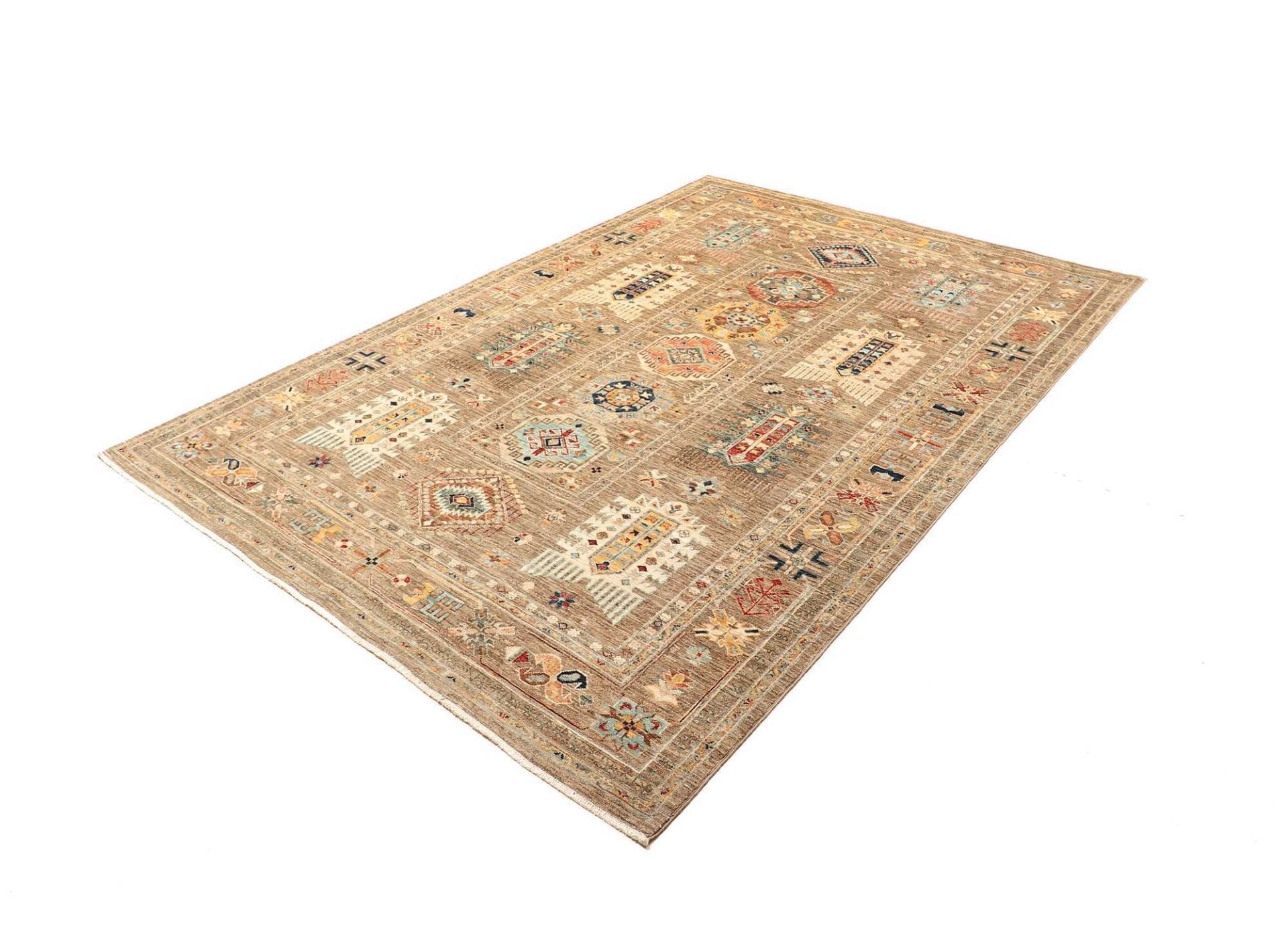 Samarkand Tribal Teppich 172 x 236cm – Handgeknüpft, Wolle, bunt