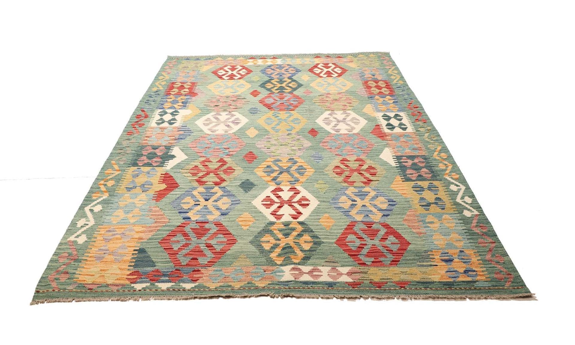 Kelim Teppich 176 x 246 cm aus Schurwolle – handgewebt Orientteppich