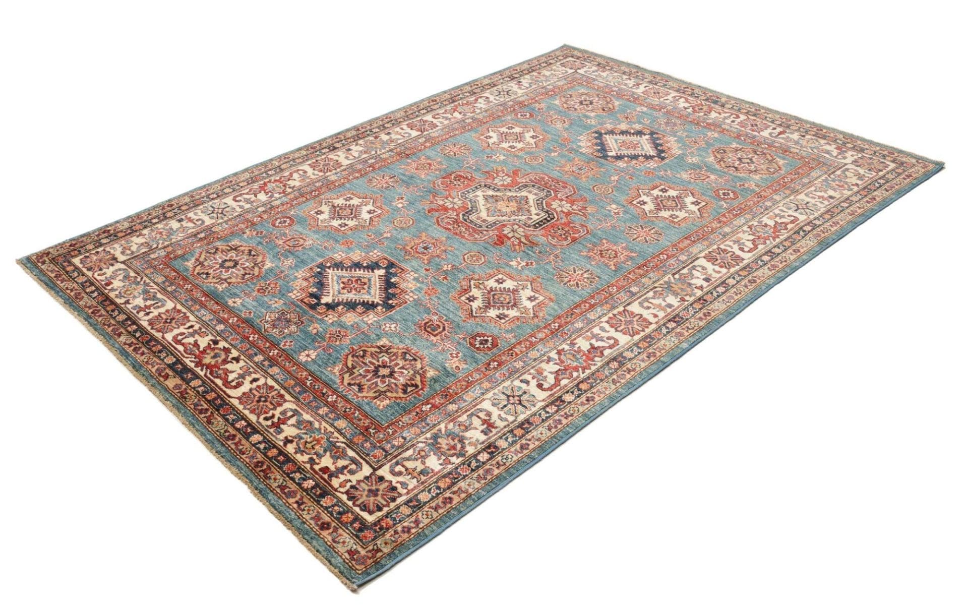 Kazak Teppich 169 x 238 cm - Handgeknüpft, geometrisches Muster, Wolle