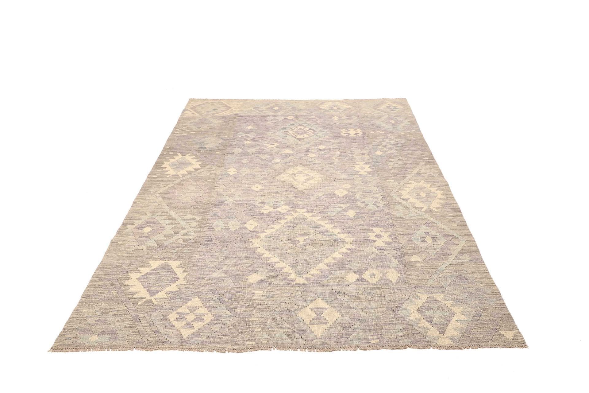 Kelim Teppich 175 x 243 cm, handgewebt, rustikales Design