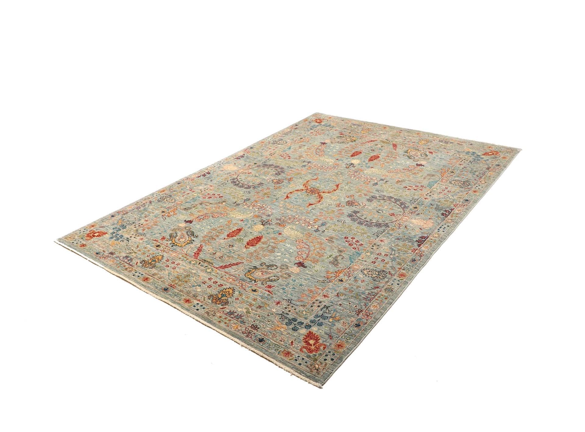Samarkand Orientteppich 171 x 230cm, handgeknüpft, Wolle, bunt