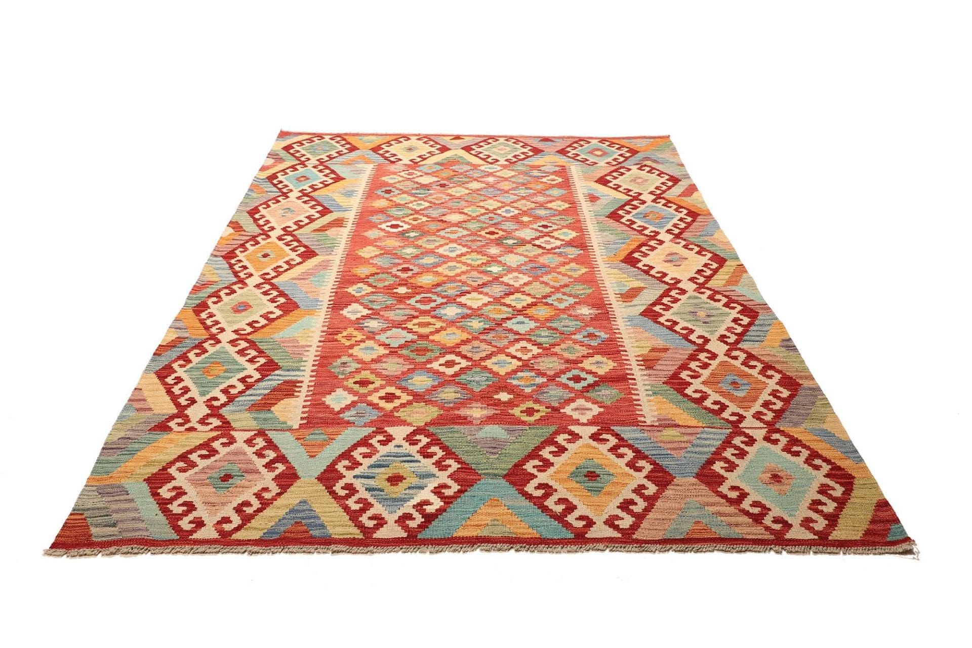 Orientteppich 177 x 241cm aus Schurwolle, handgewebt, Kelim