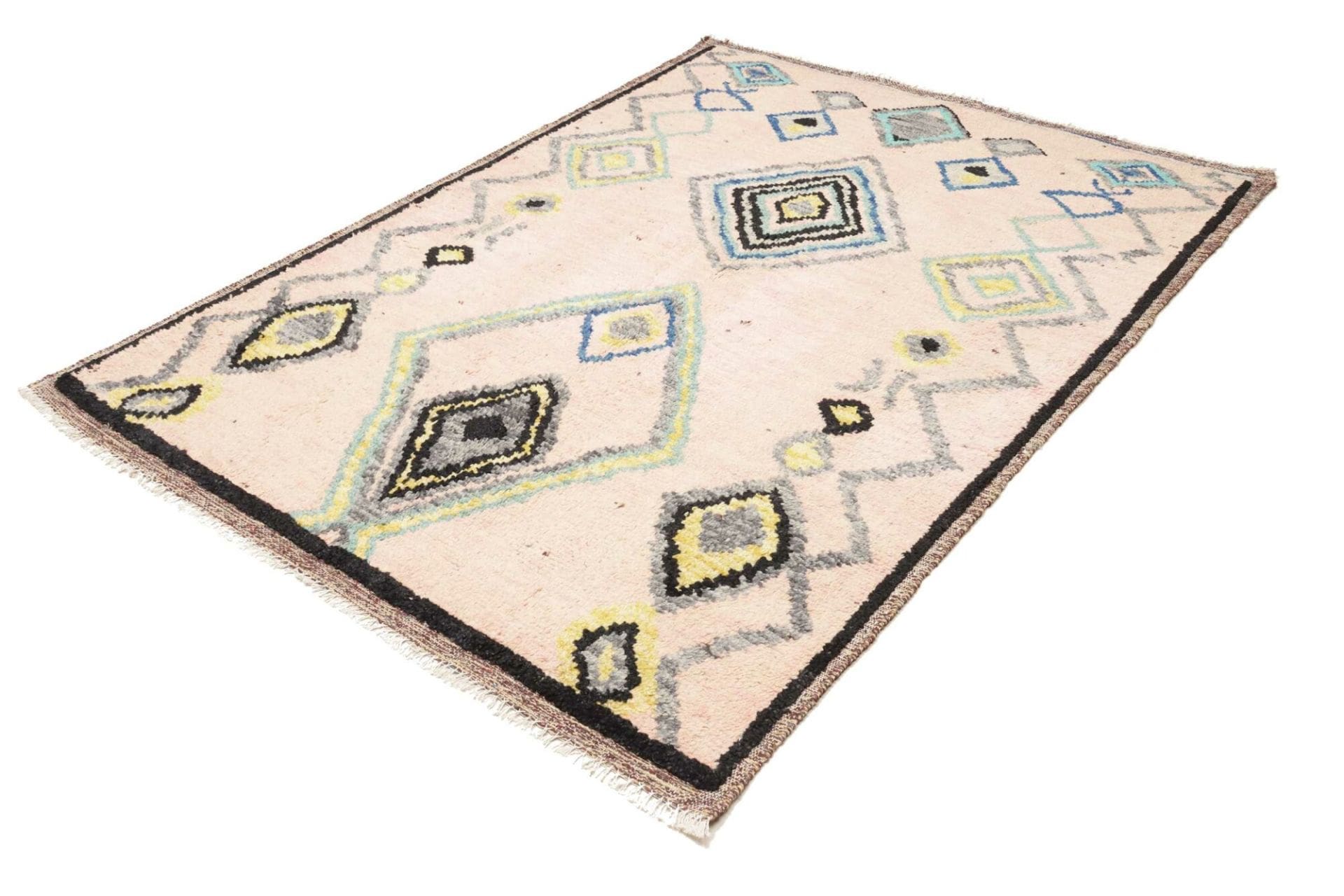 Berber Teppich 161 x 220cm aus Schurwolle, handgeknüpft, Orientteppich