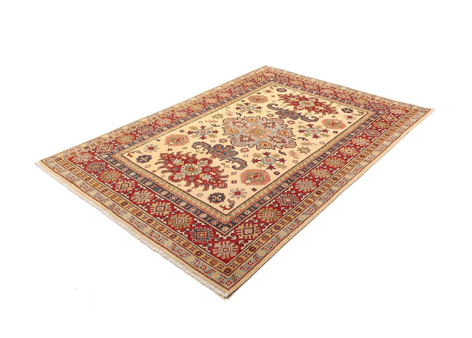 Kazak Orientteppich 150 x 211cm, geometrisch, handgeknüpft