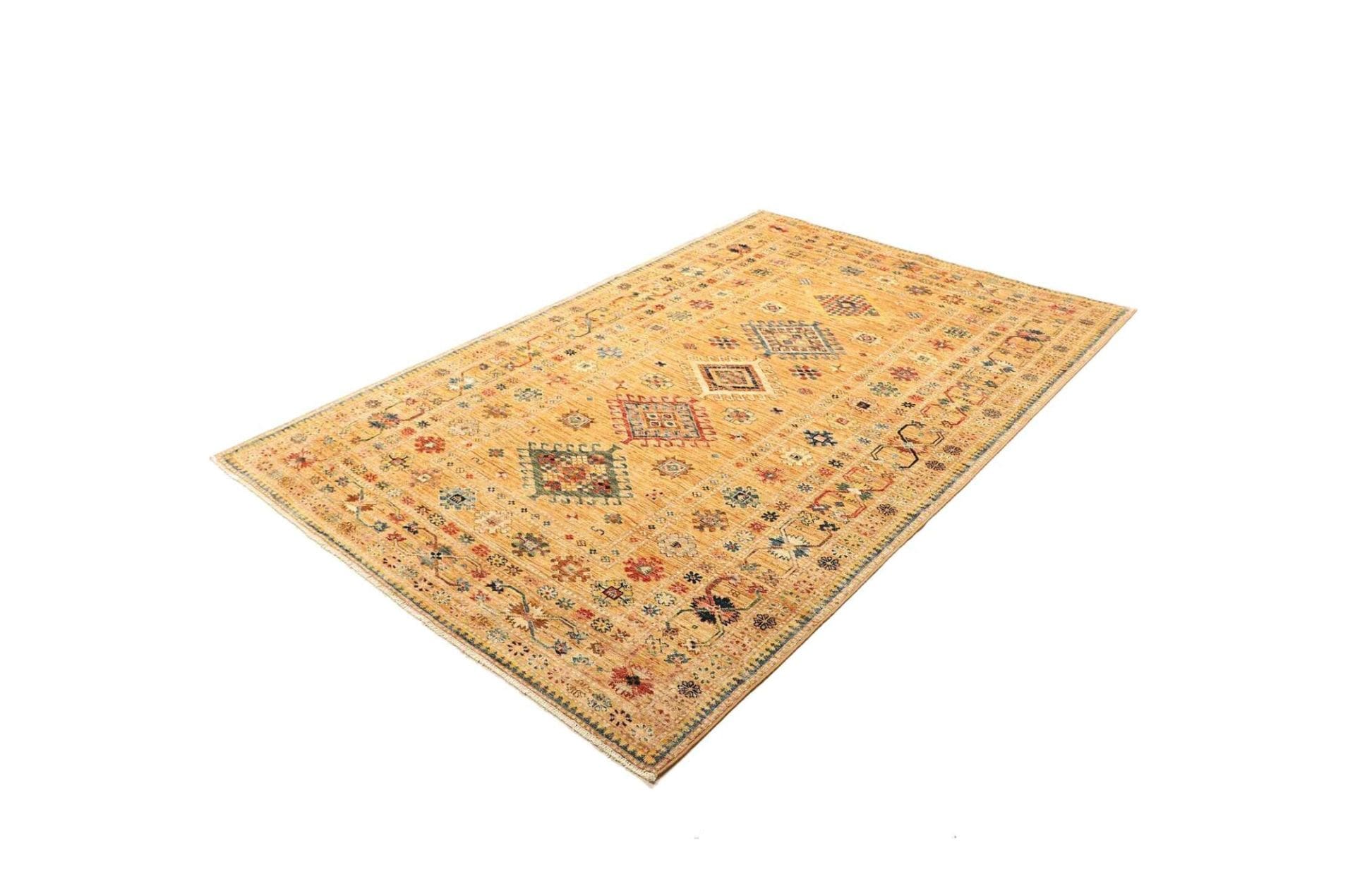 Kazak Teppich 150 x 214cm, geometrisch, Schurwolle, handgeknüpft