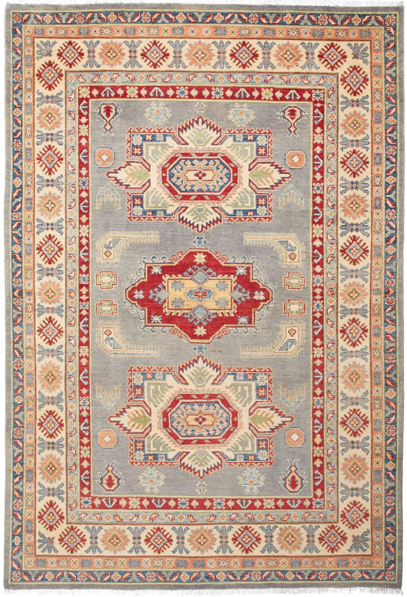 Orientteppich Kazak 166 x 241 cm - Handgeknüpft, geometrische Muster