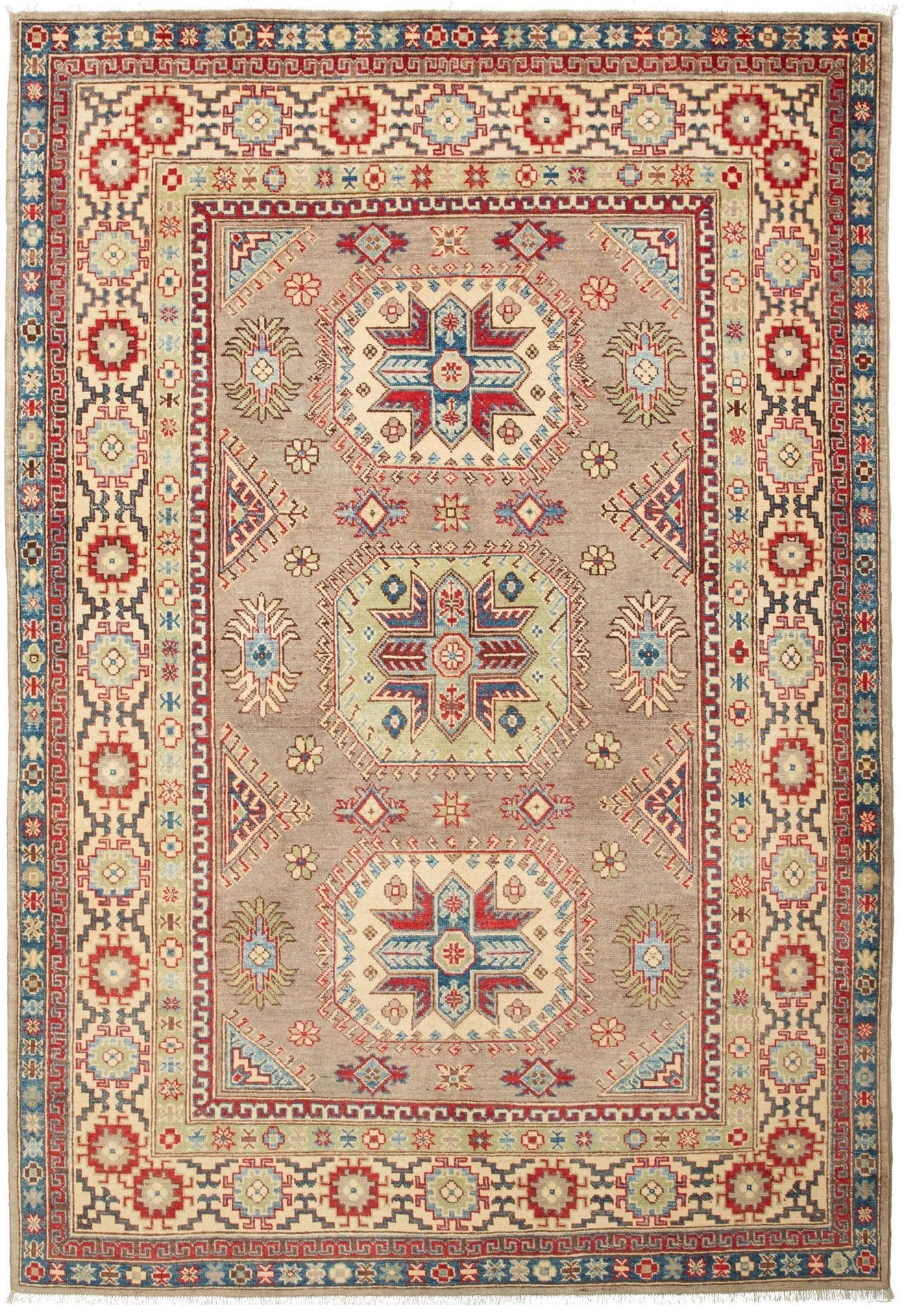Orientteppich Kazak 170 x 242cm | Handgeknüpft, Geometrisches Muster