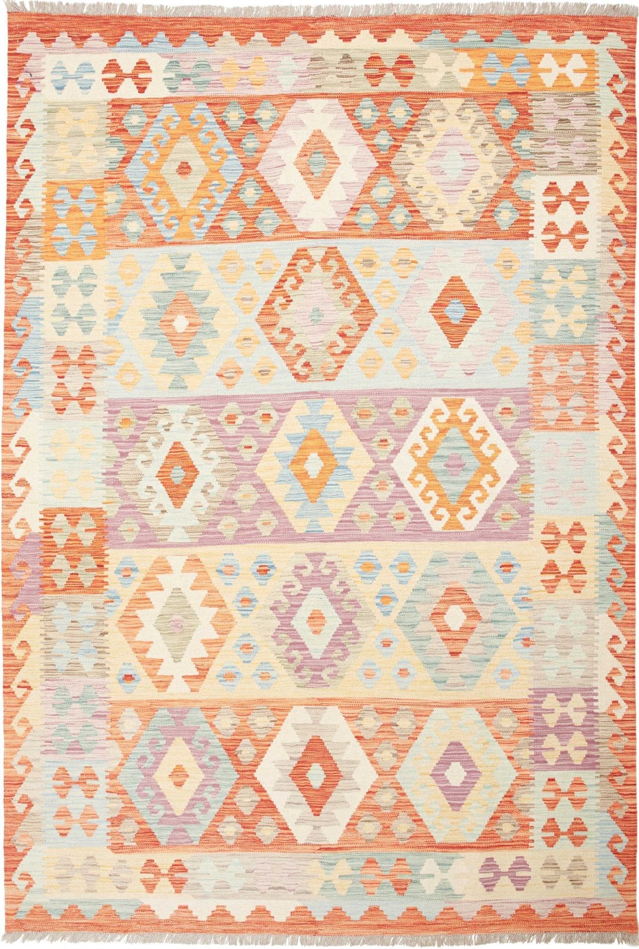Afghanischer Kelim 173 x 246cm – Handgewebt, Schurwolle, rustikaler Stil
