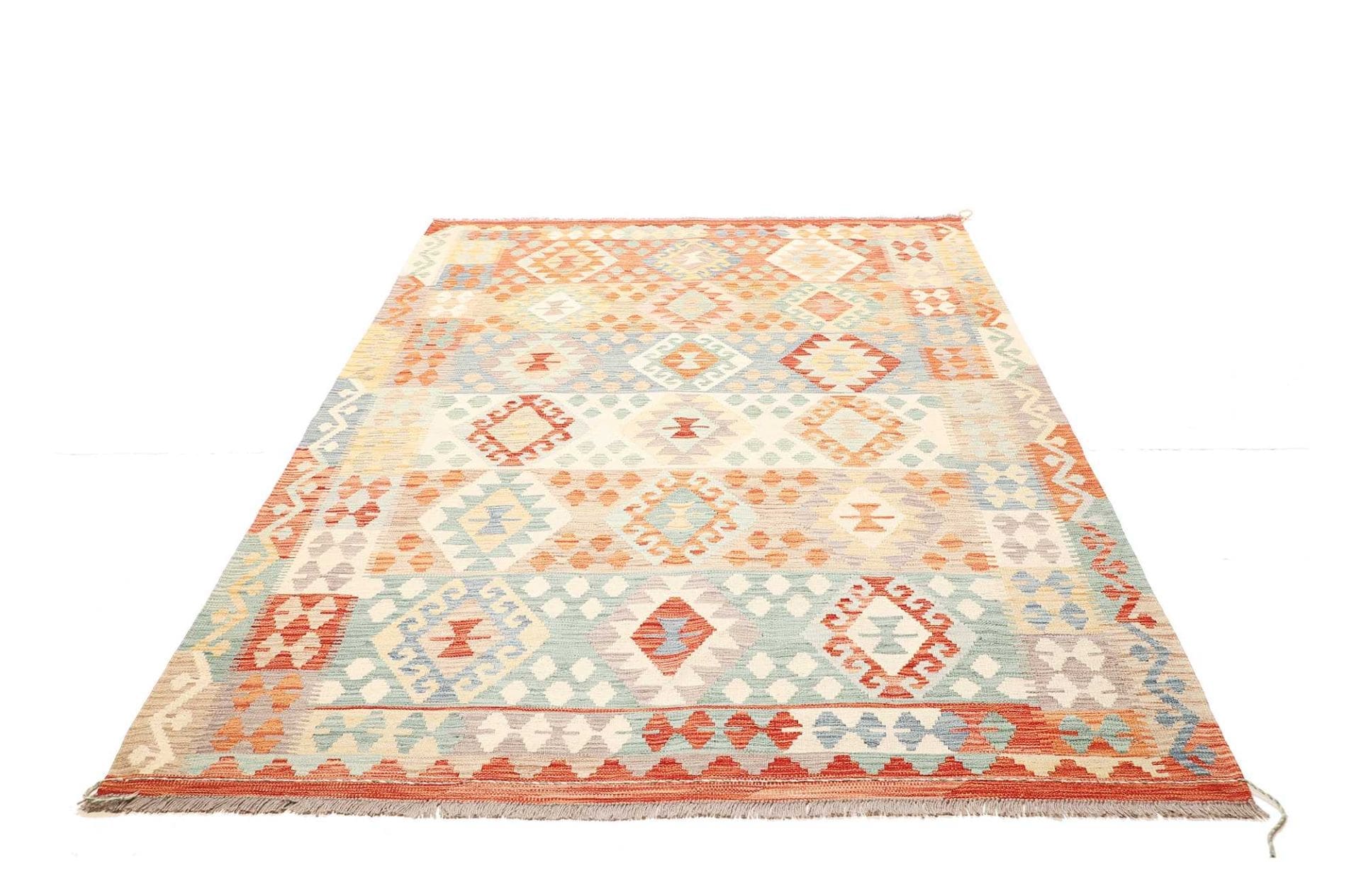 Kelim Teppich 177 x 244 cm, Afghanisch, handgewebt, rustikal