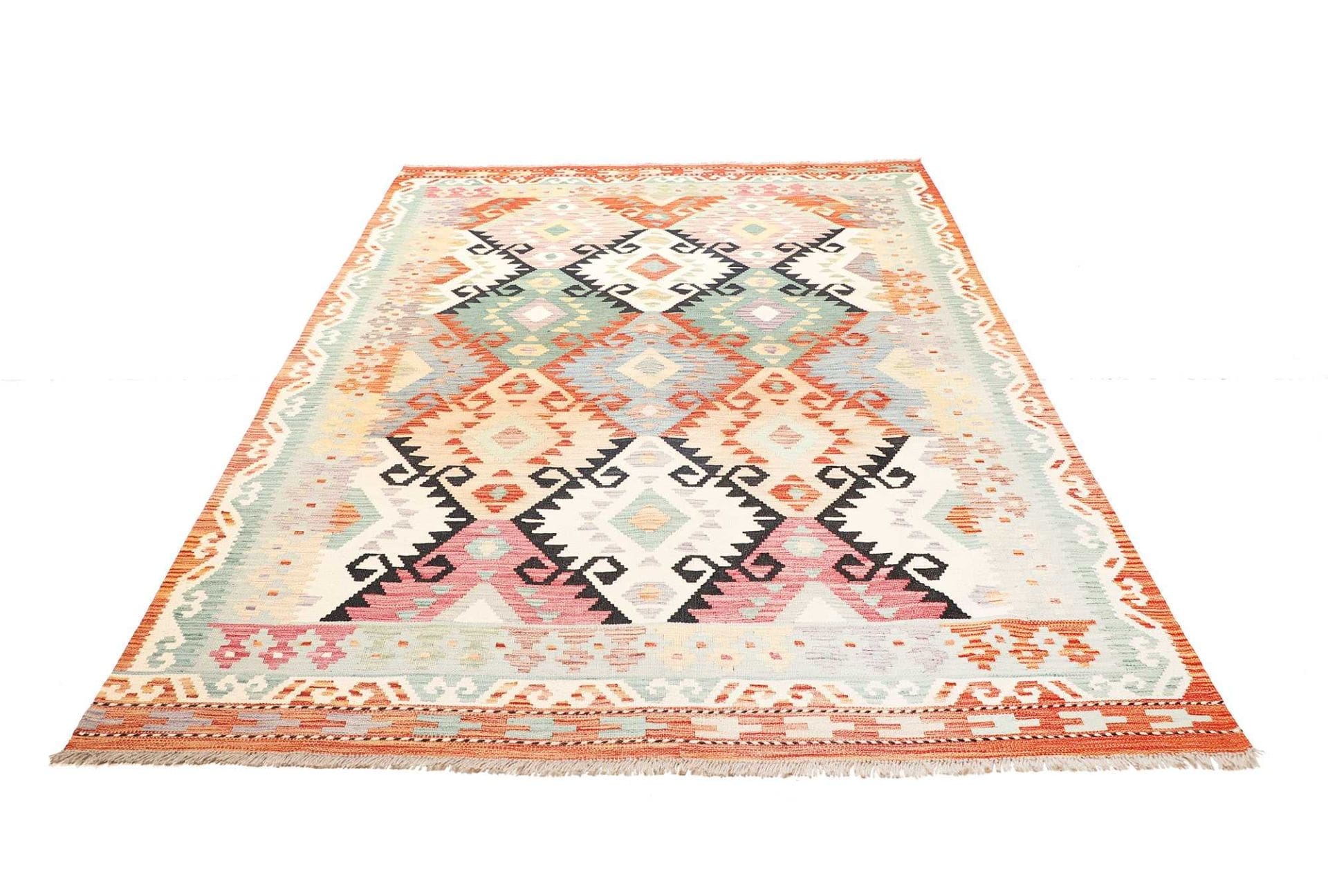 Afghanischer Kelim 173 x 247cm, geometrisches Muster, handgewebt