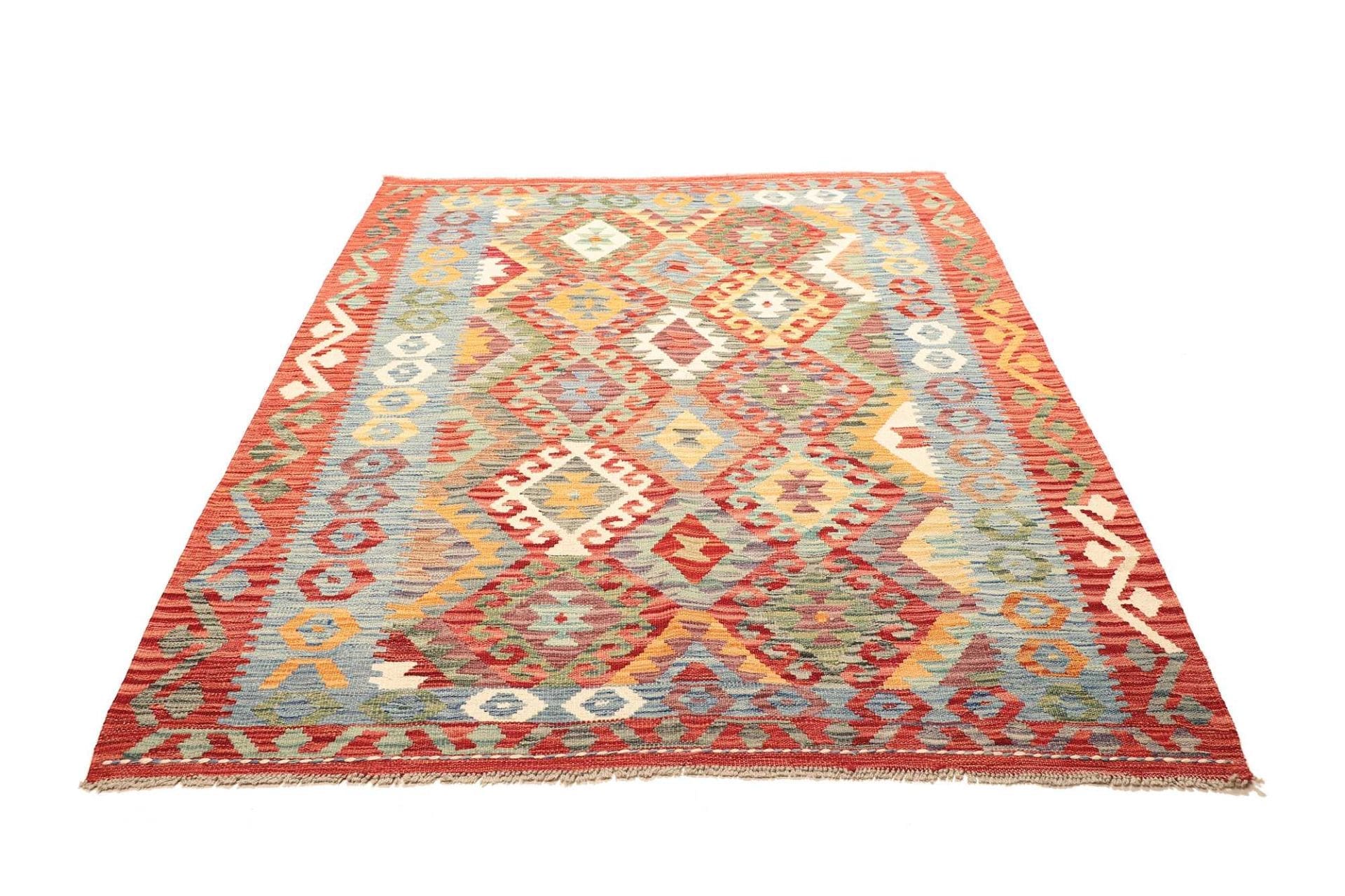 Handgewebter Kelim 161 x 198 cm aus Schurwolle – Orientteppich