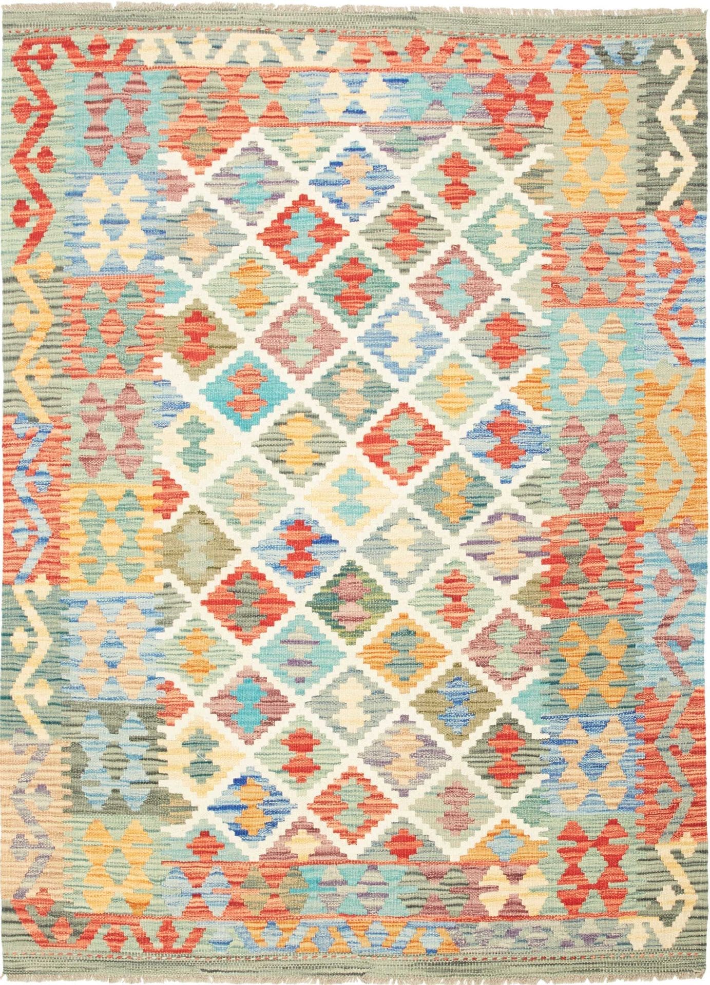 Kelim Teppich 132 x 172 cm – Handgewebt, rustikal, Wolle, Orientteppich