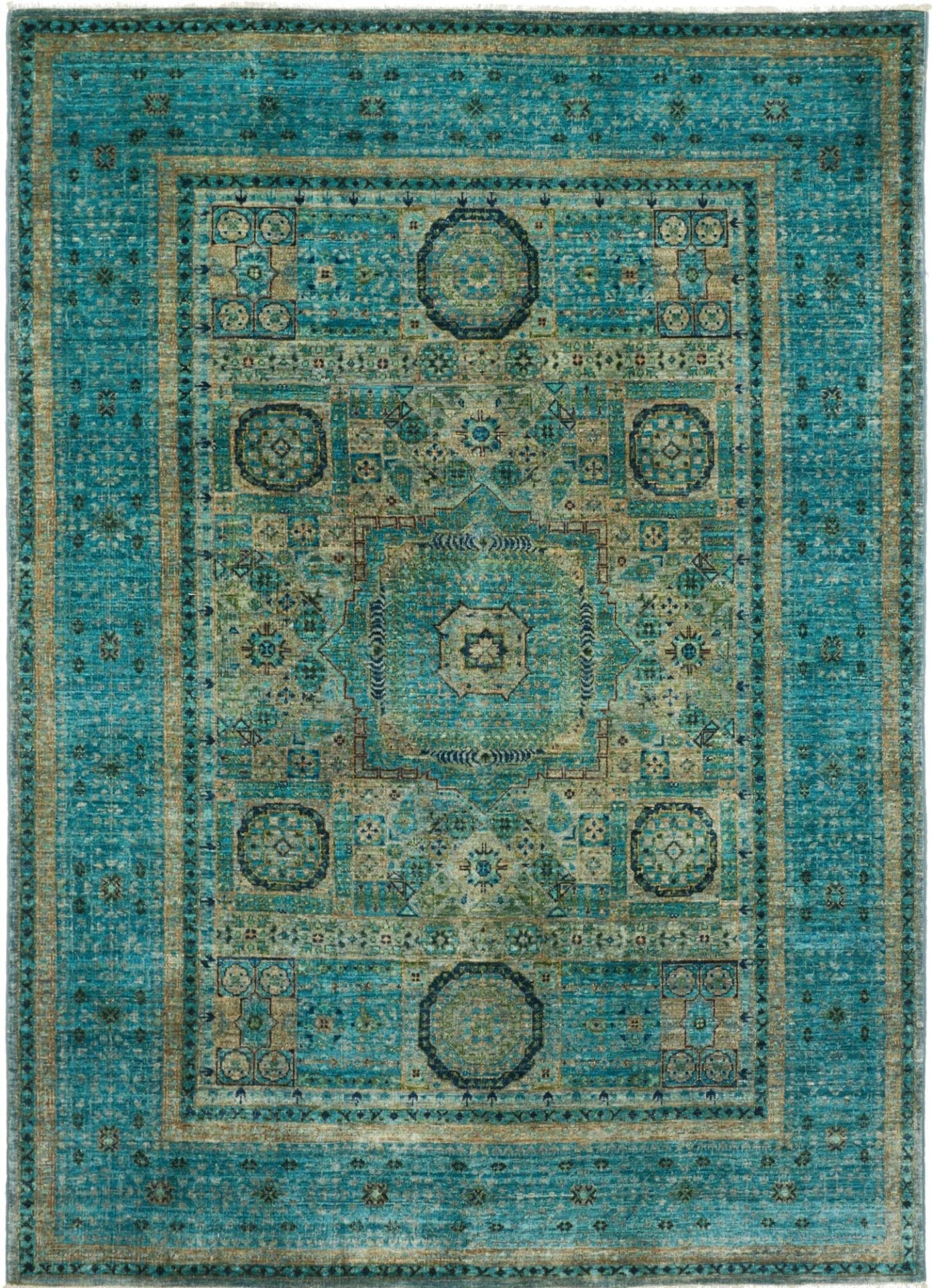 Mamluk Orientteppich 146 x 201 cm - Handgeknüpft, Schurwolle