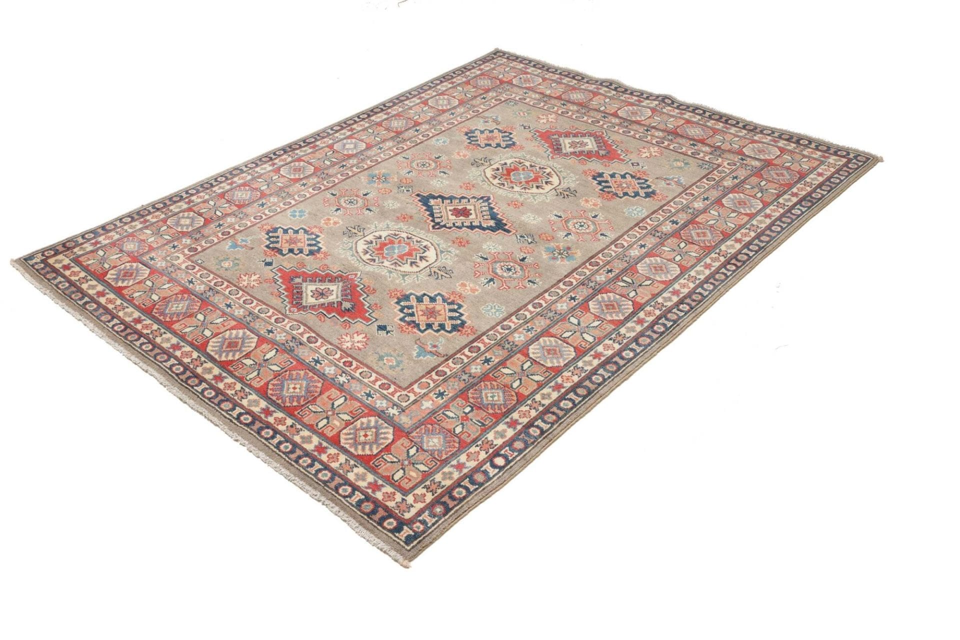 Kazak Orientteppich 156 x 200 cm - geometrische Muster, handgeknüpft