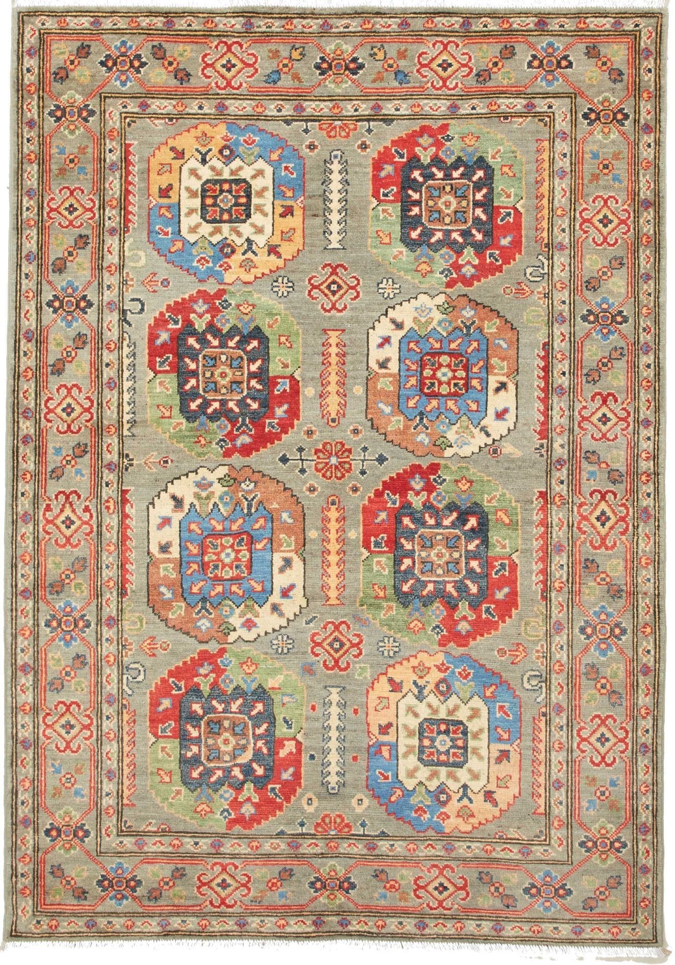 Ziegler Orientteppich 129 x 179 cm aus Schurwolle, handgeknüpft