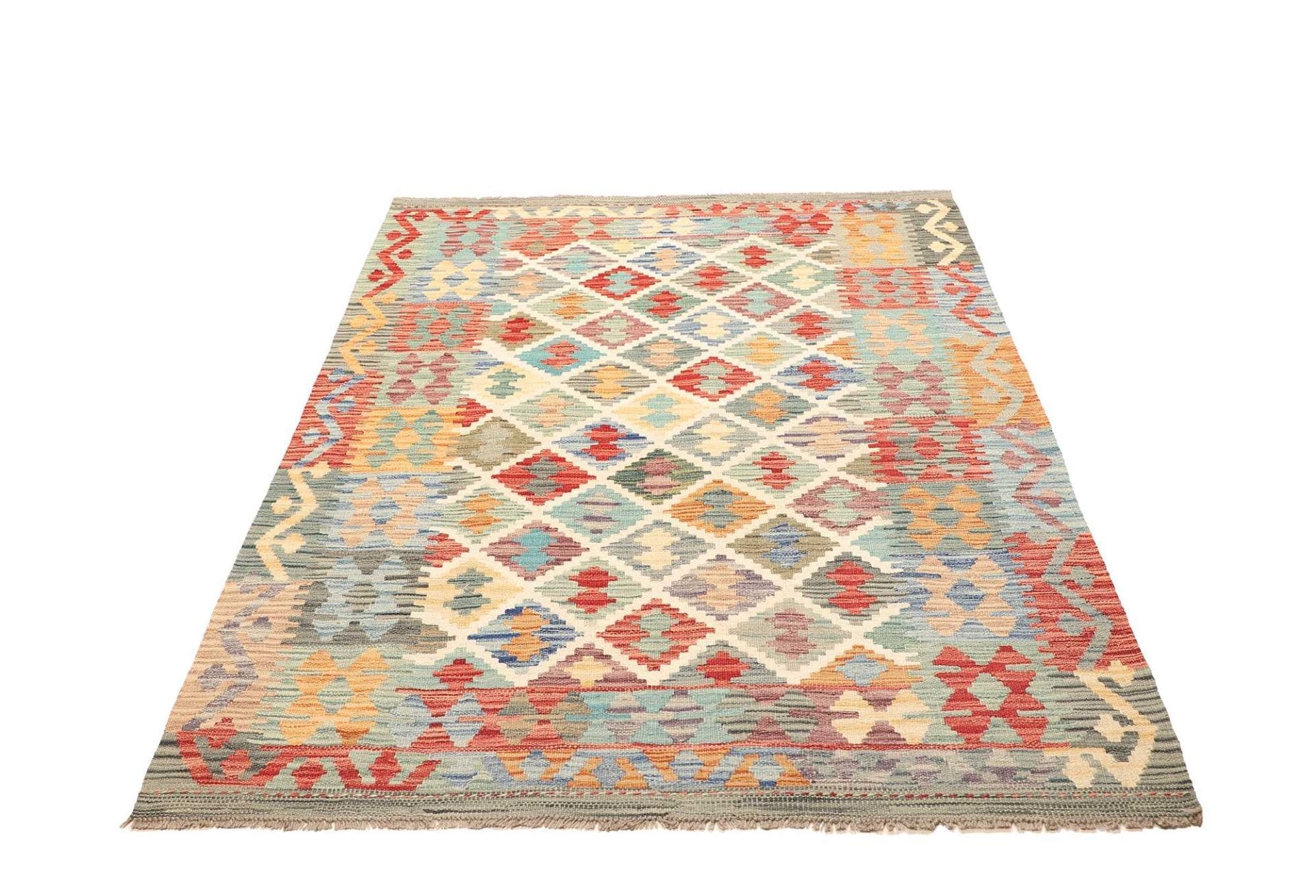 Kelim Teppich 132 x 172 cm – Handgewebt, rustikal, Wolle, Orientteppich