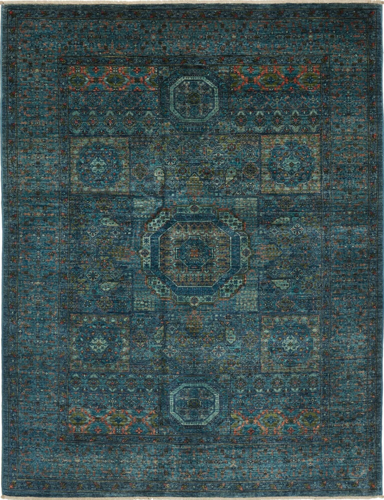 Mamluk Teppich 153 x 200cm aus Schurwolle, handgeknüpft, Orientteppich